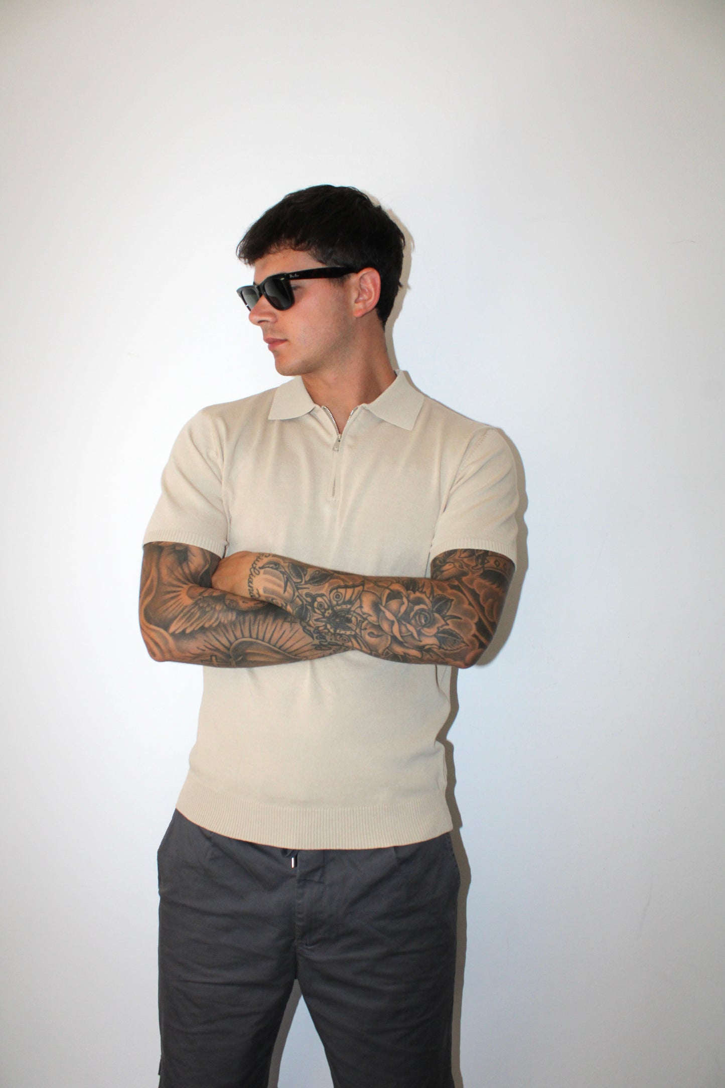 Polo a maniche corte con zip