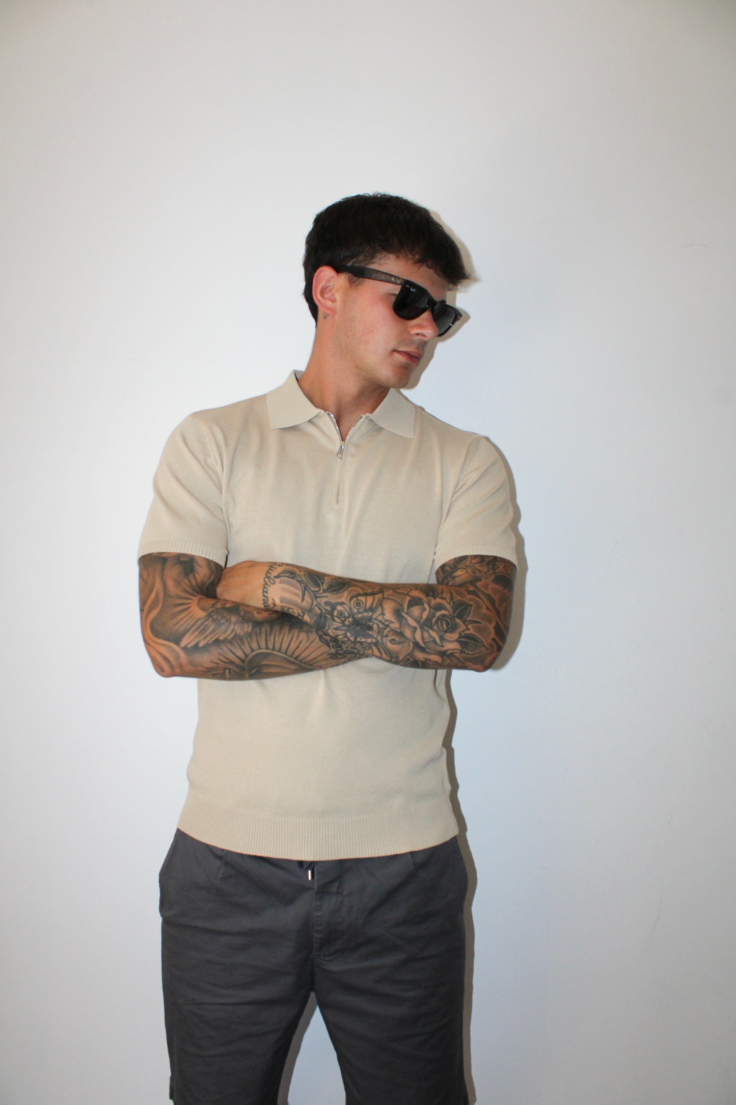 Polo a maniche corte con zip