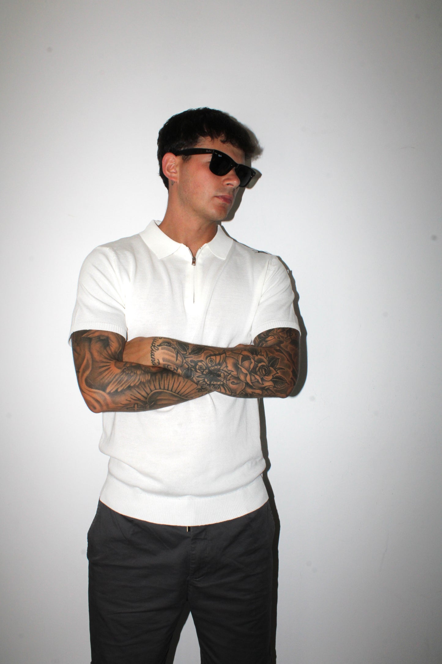 Polo a maniche corte con zip