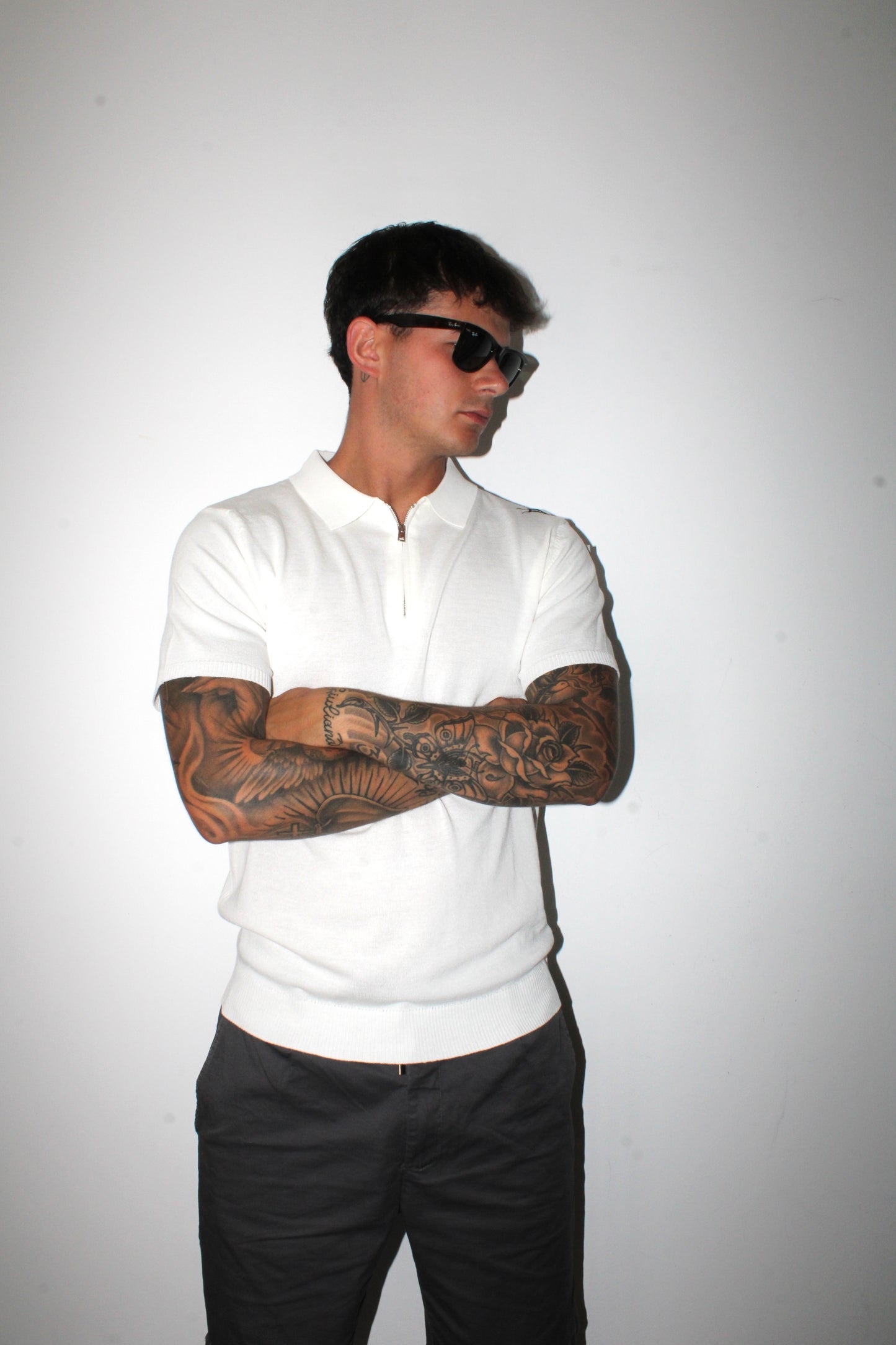 Polo a maniche corte con zip