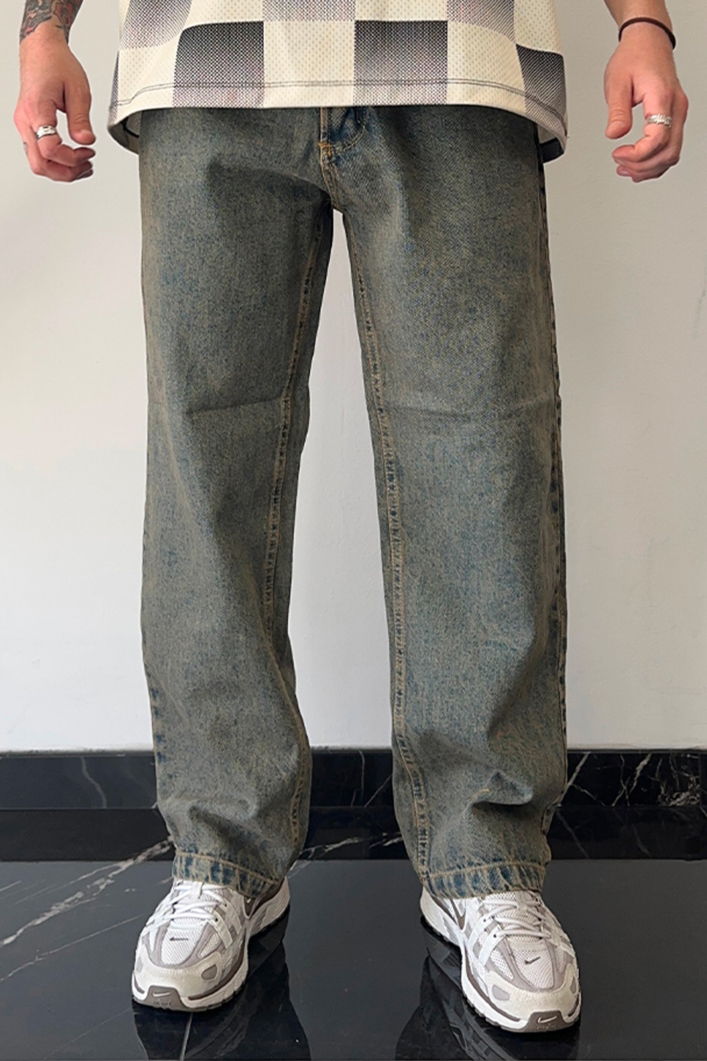 Jeans baggy slavato