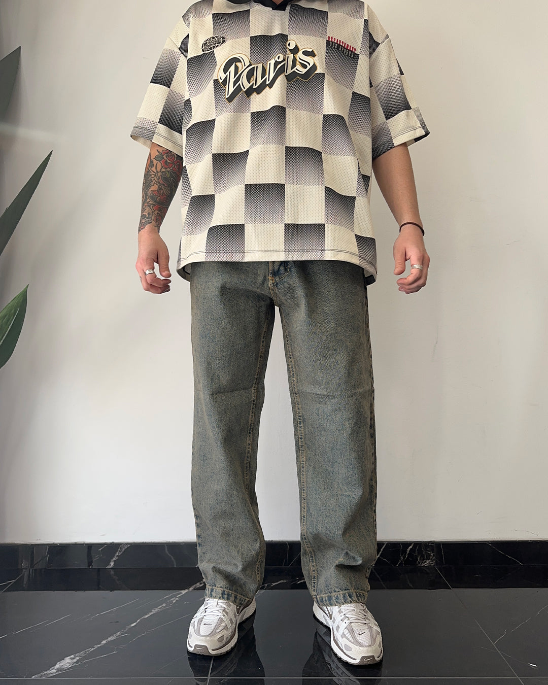 Jeans baggy slavato