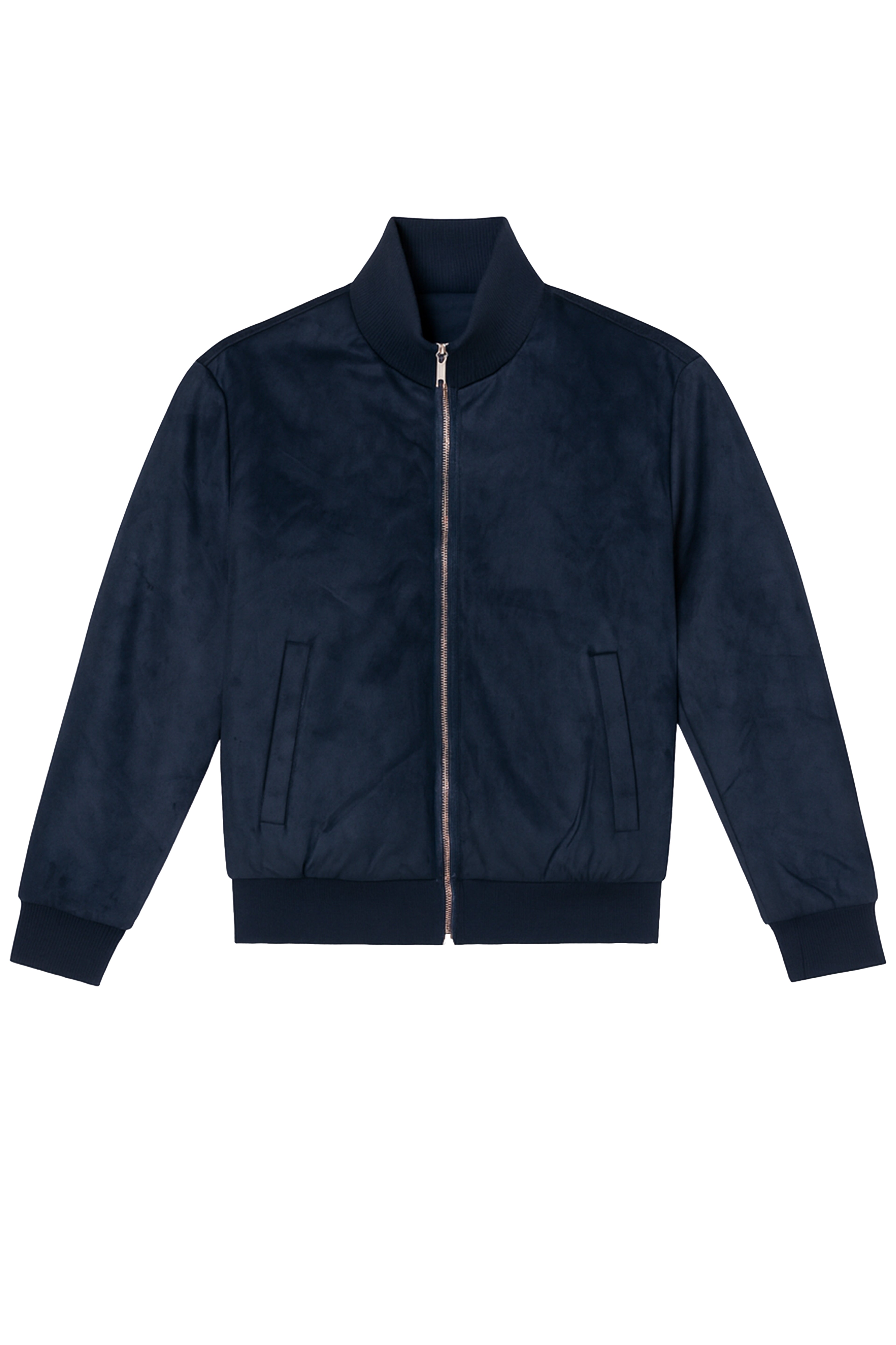 Giacca in ecopelle scamosciata a collo alto