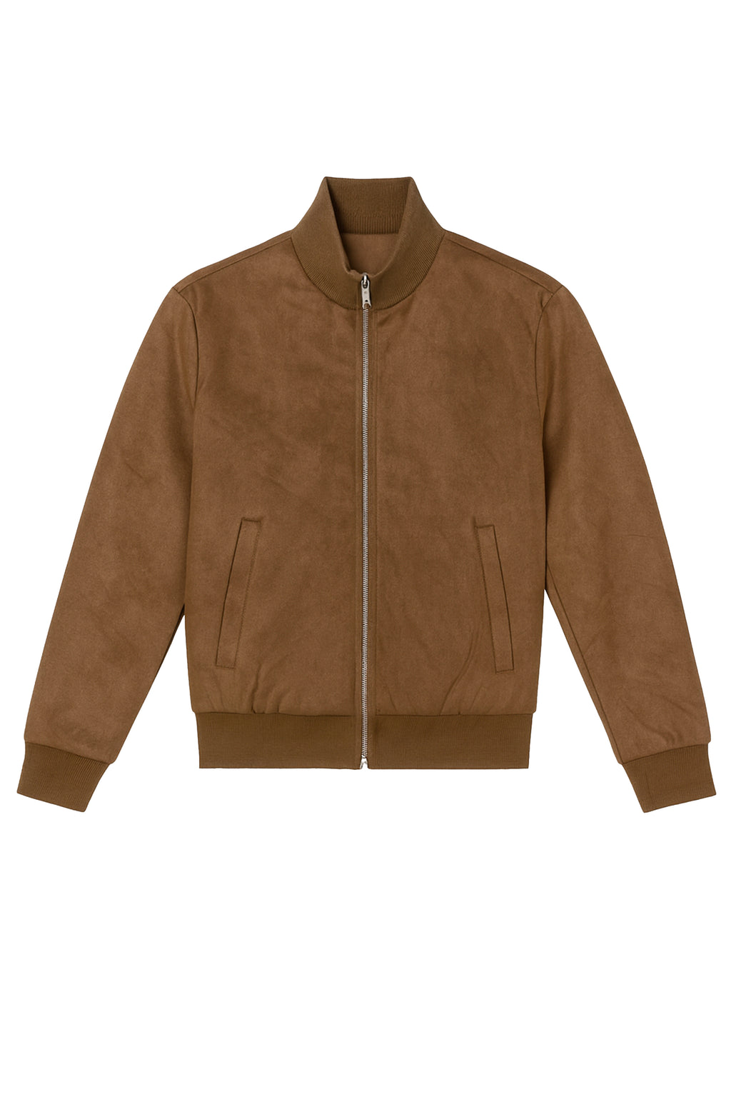 Giacca in ecopelle scamosciata a collo alto