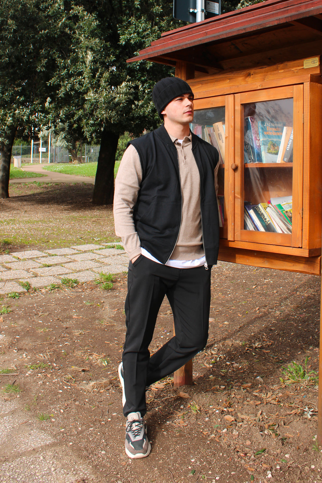 Gilet zip intera con tasche