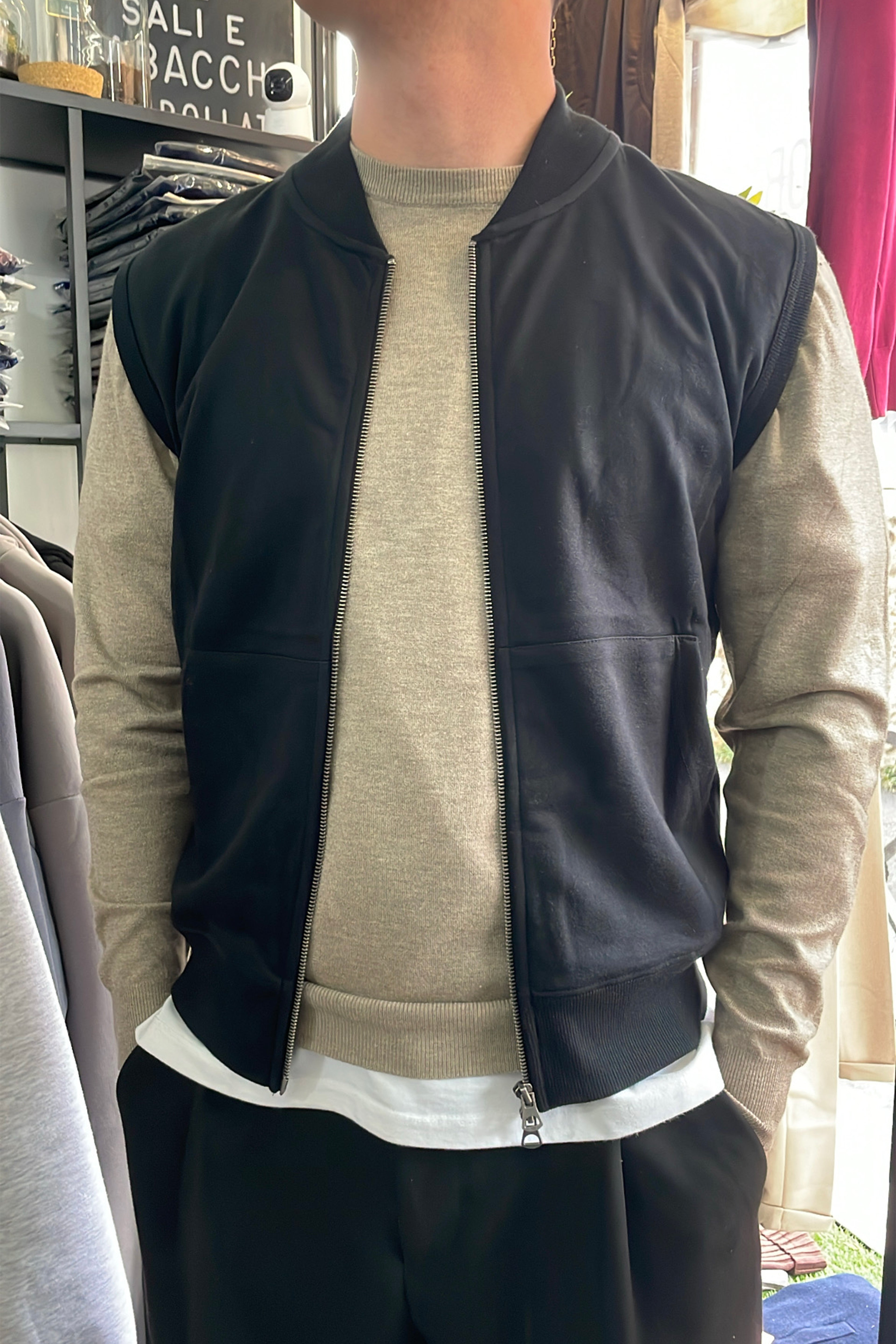 Gilet zip intera con tasche