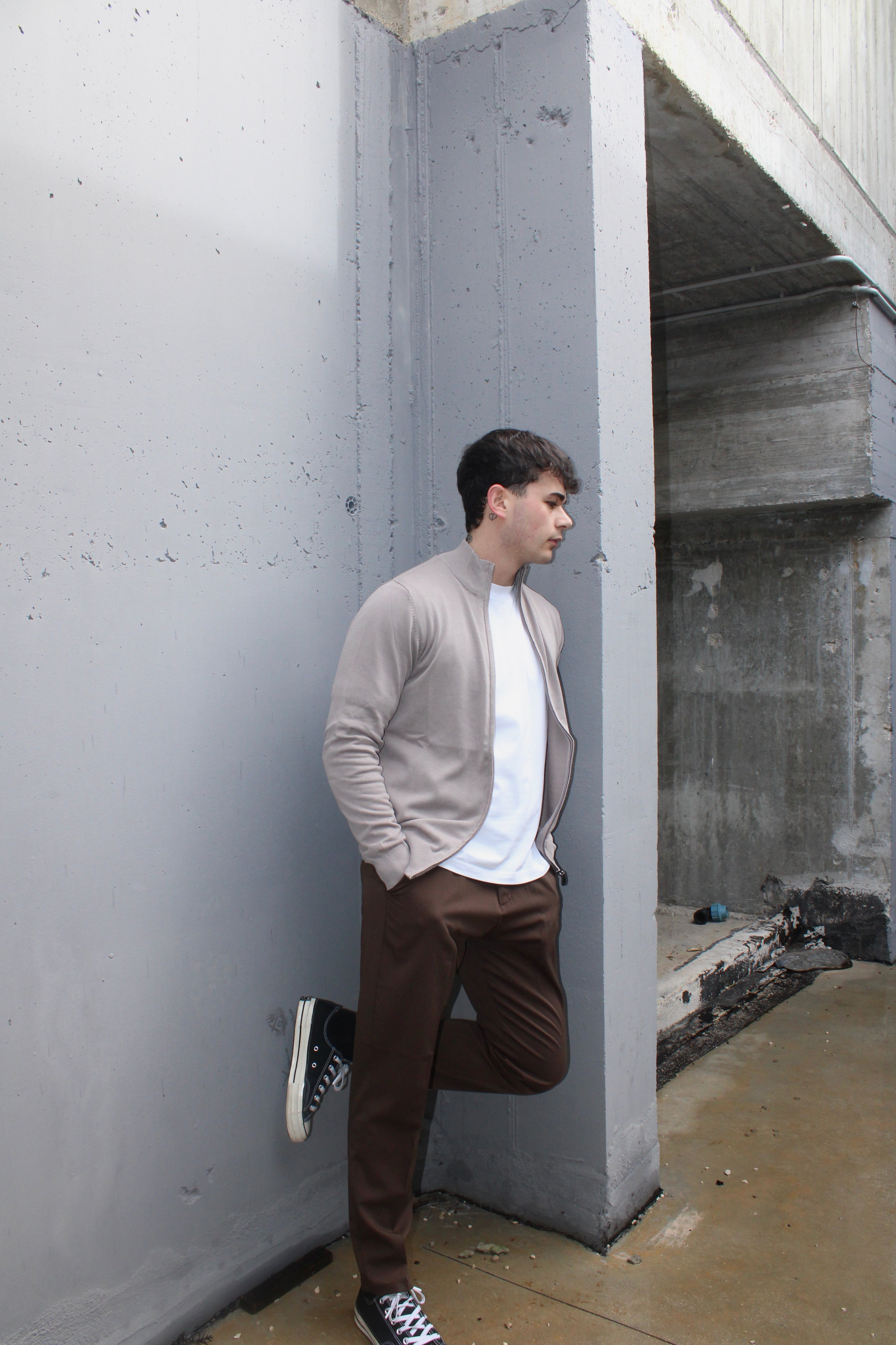 Maglione con zip intera - 100% cotone