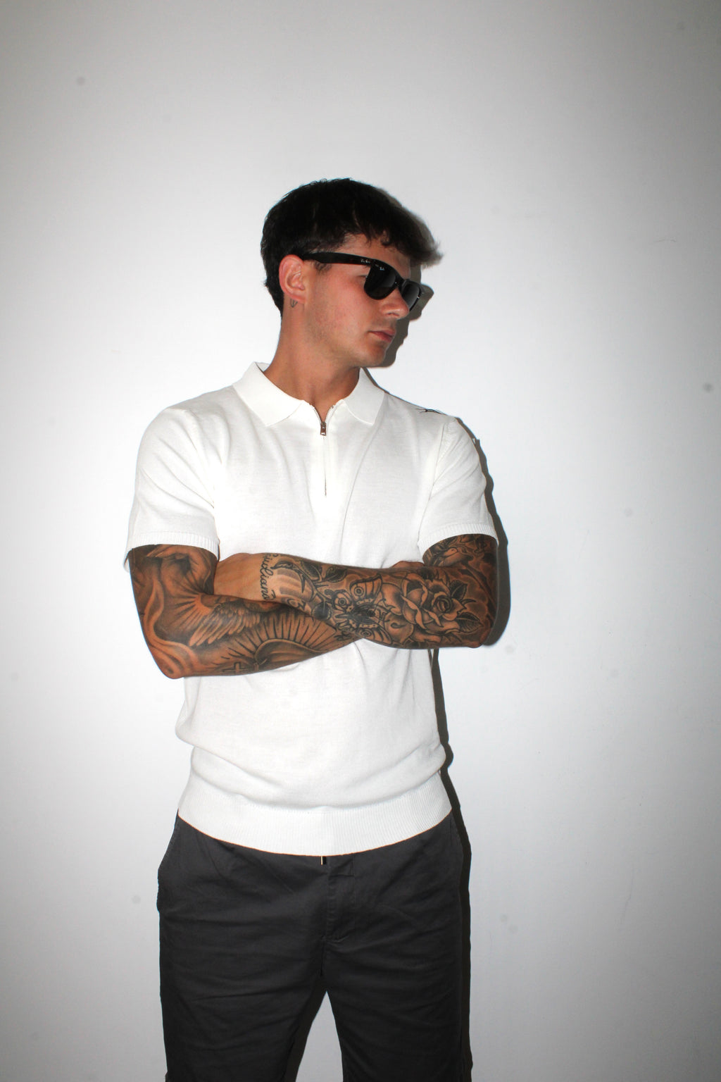 Polo a maniche corte con zip