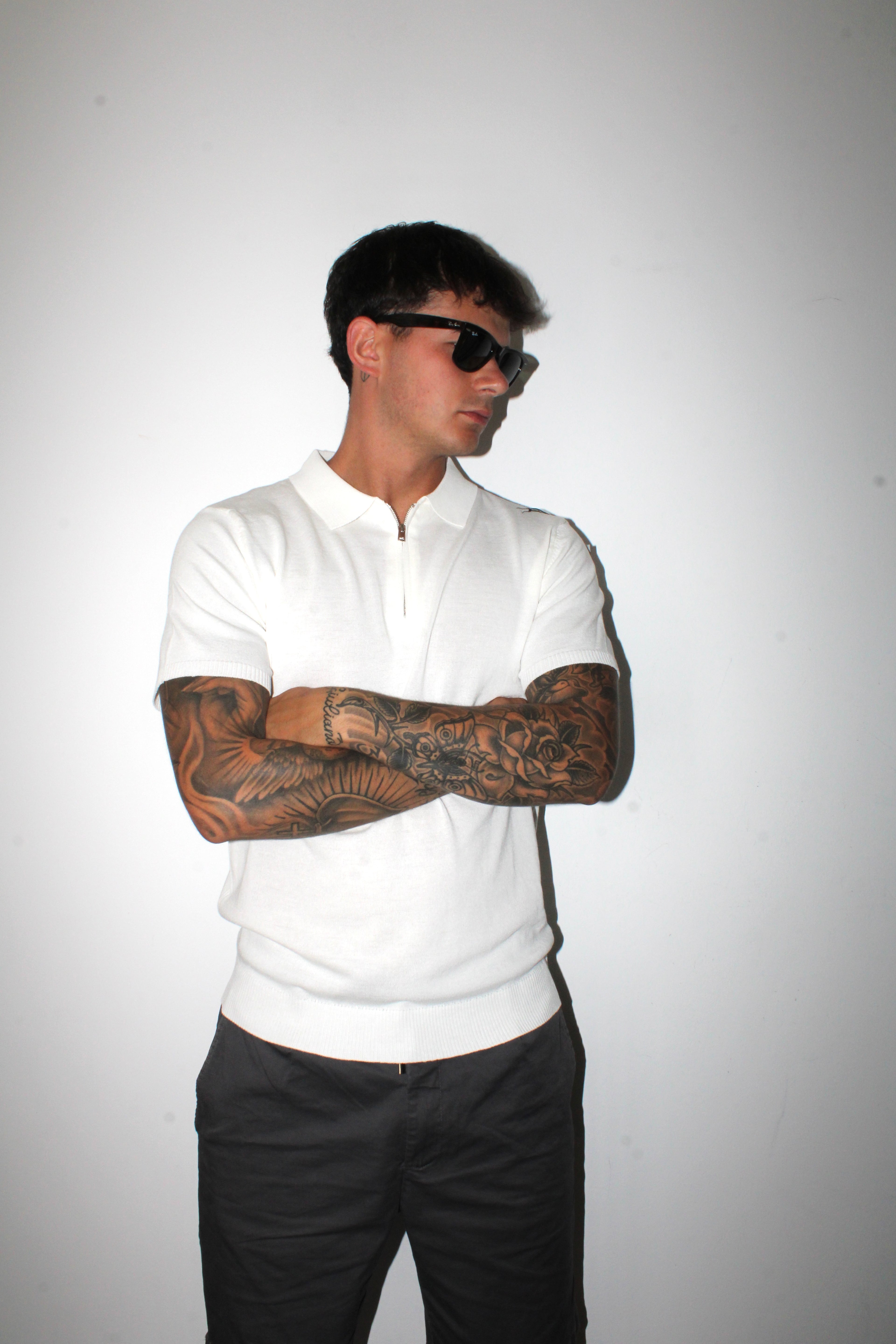 Polo a maniche corte con zip