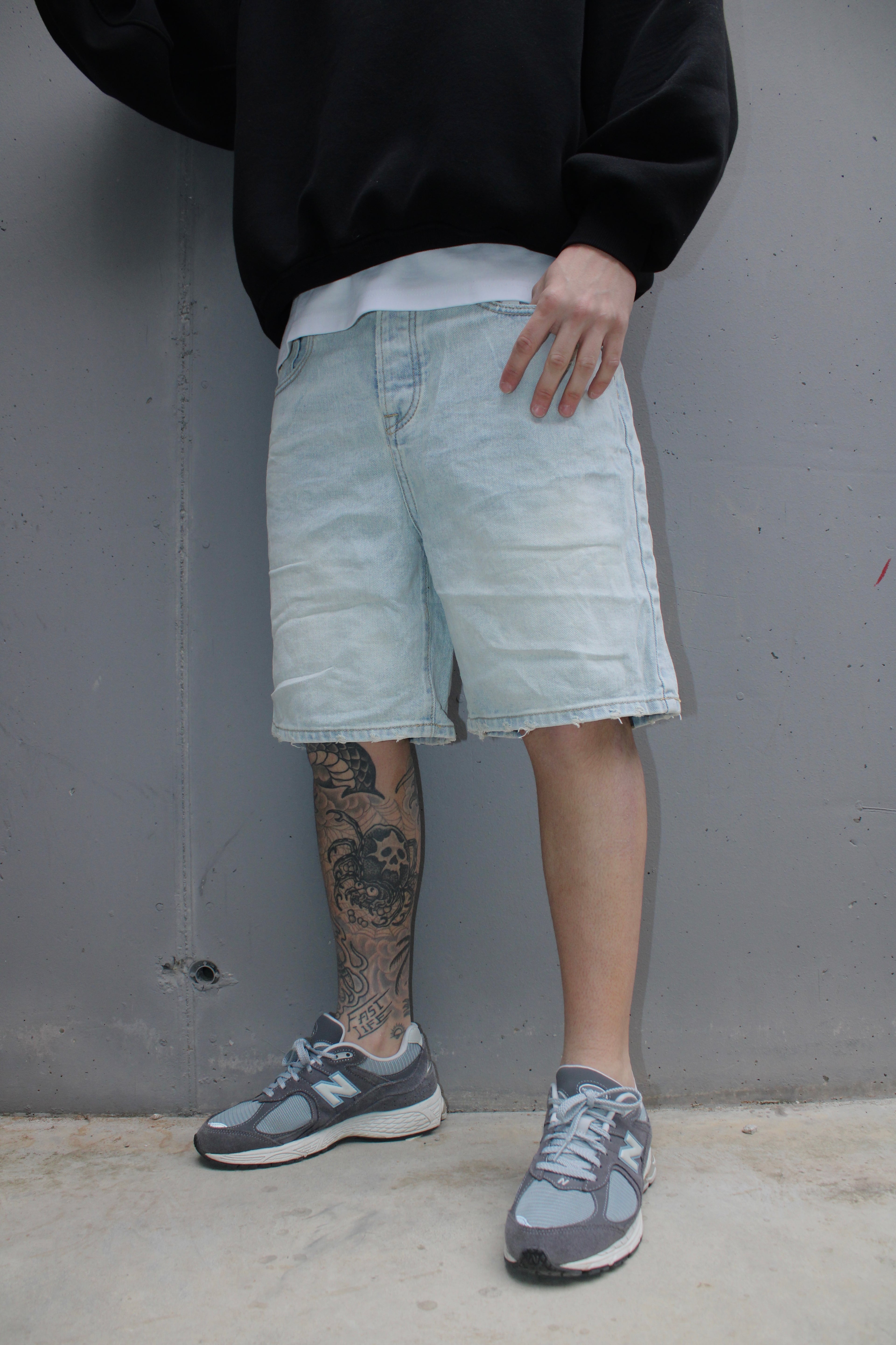 Bermuda jeans balloon fit denim