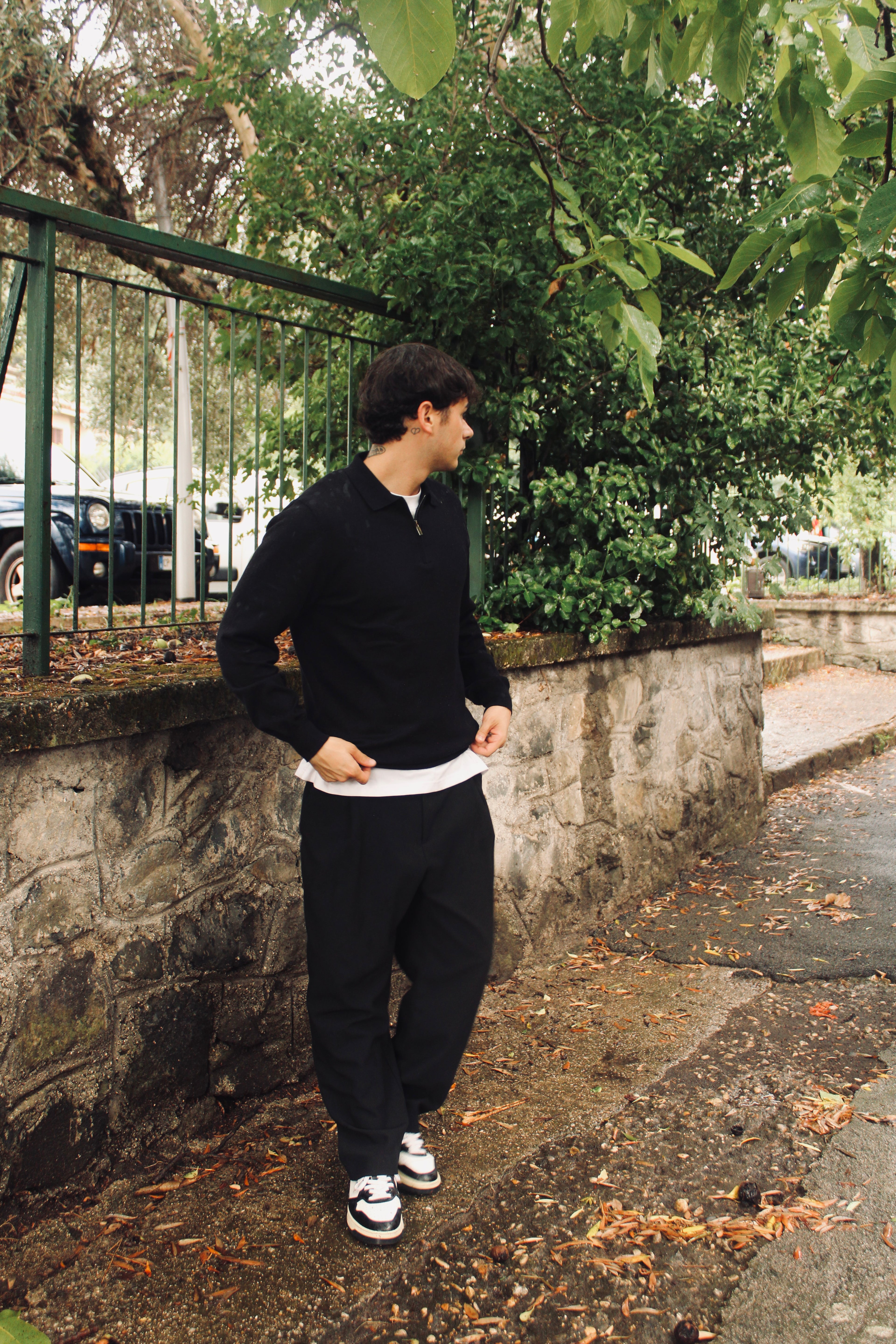 Polo a manica lunga con zip