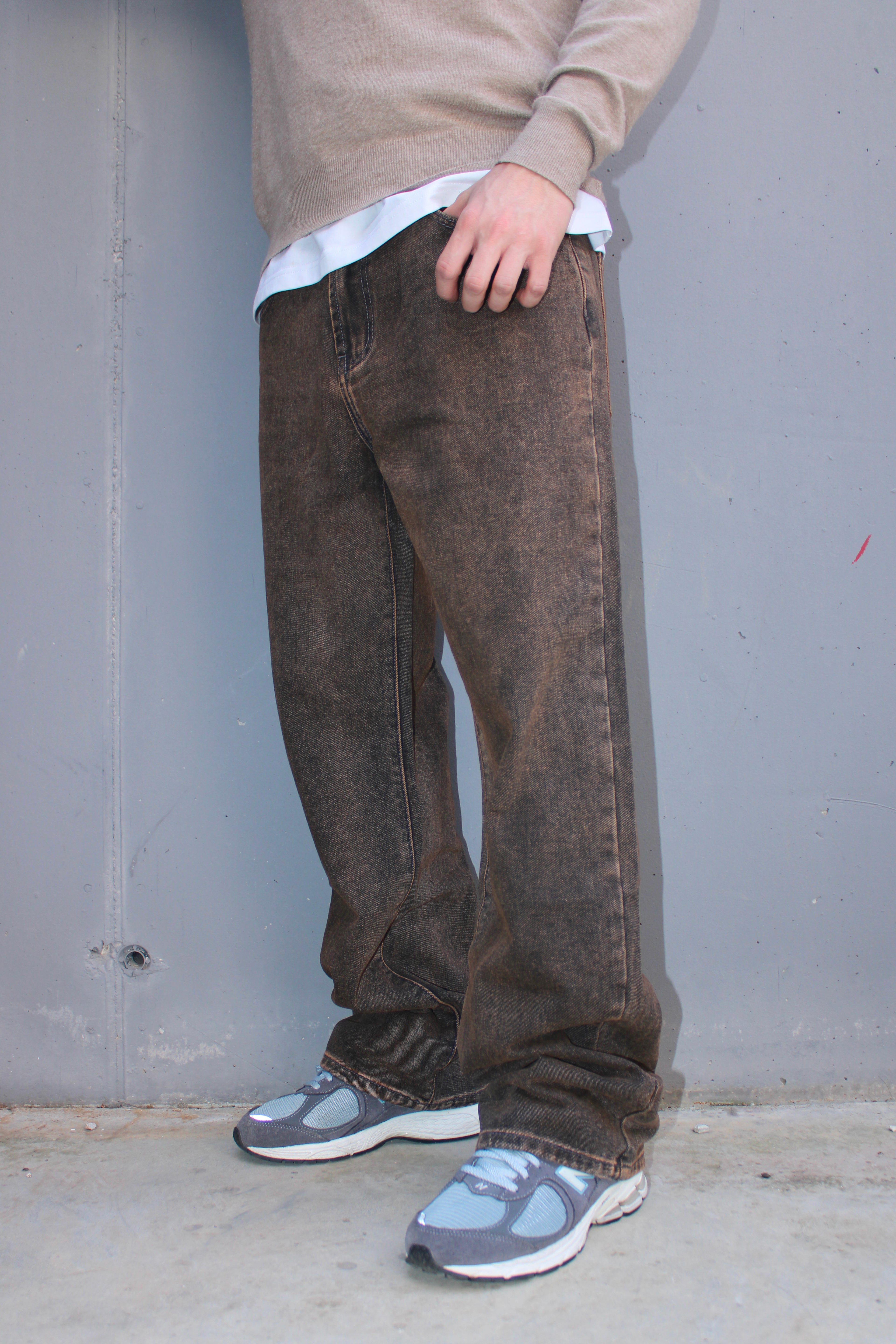 Jeans baggy slavato