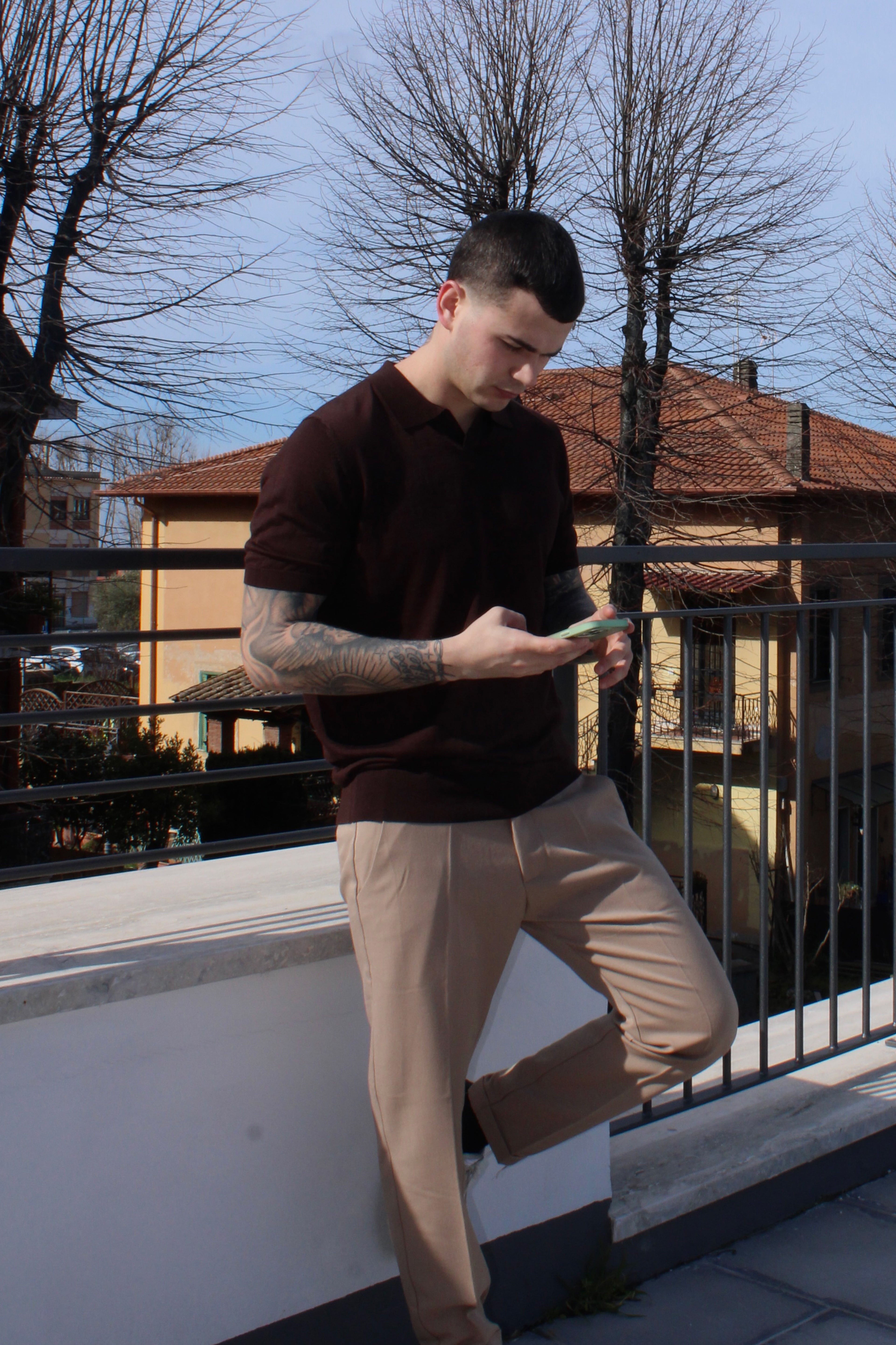 Polo strutturata a maniche corte - 15% seta