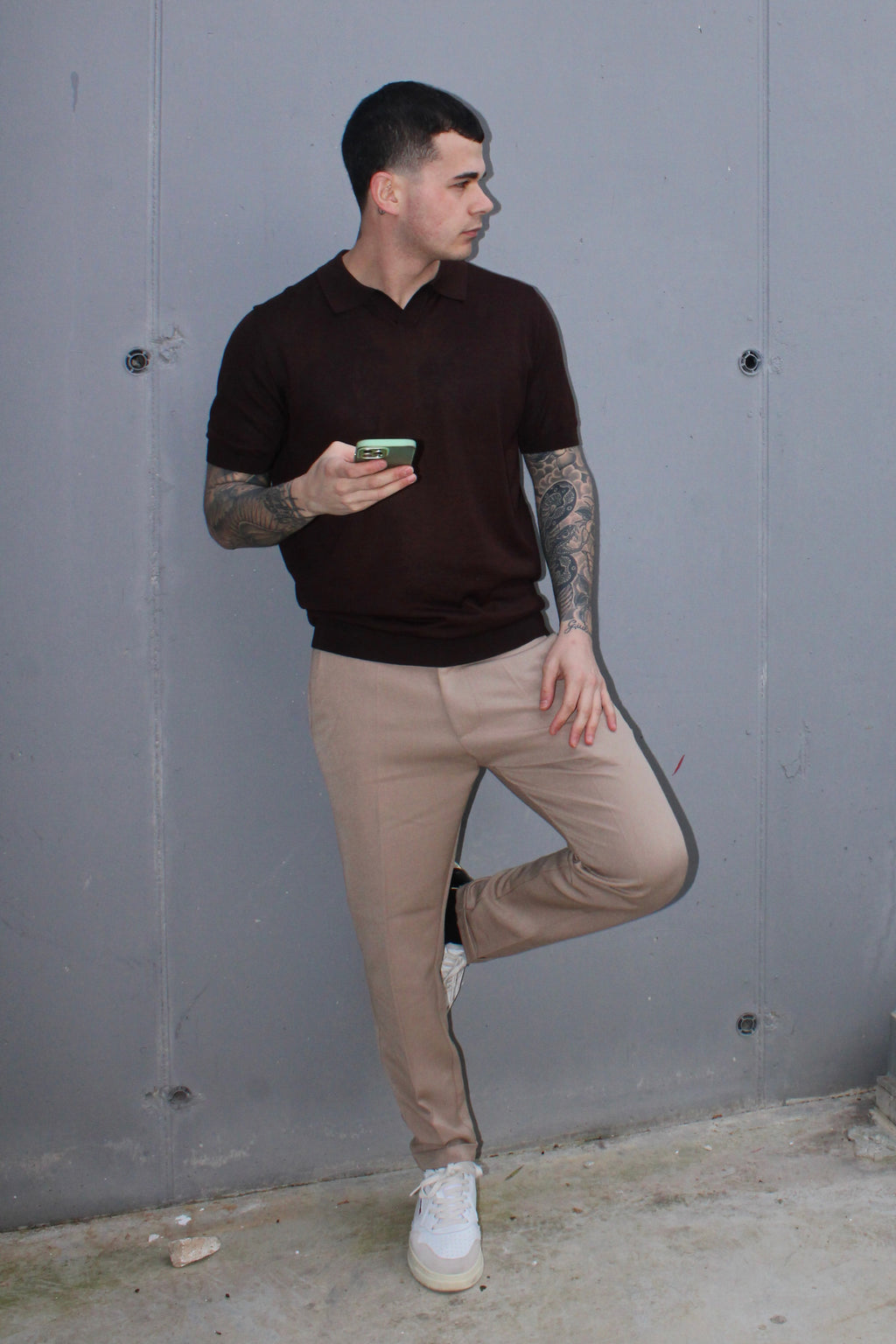 Polo strutturata a maniche corte - 15% seta