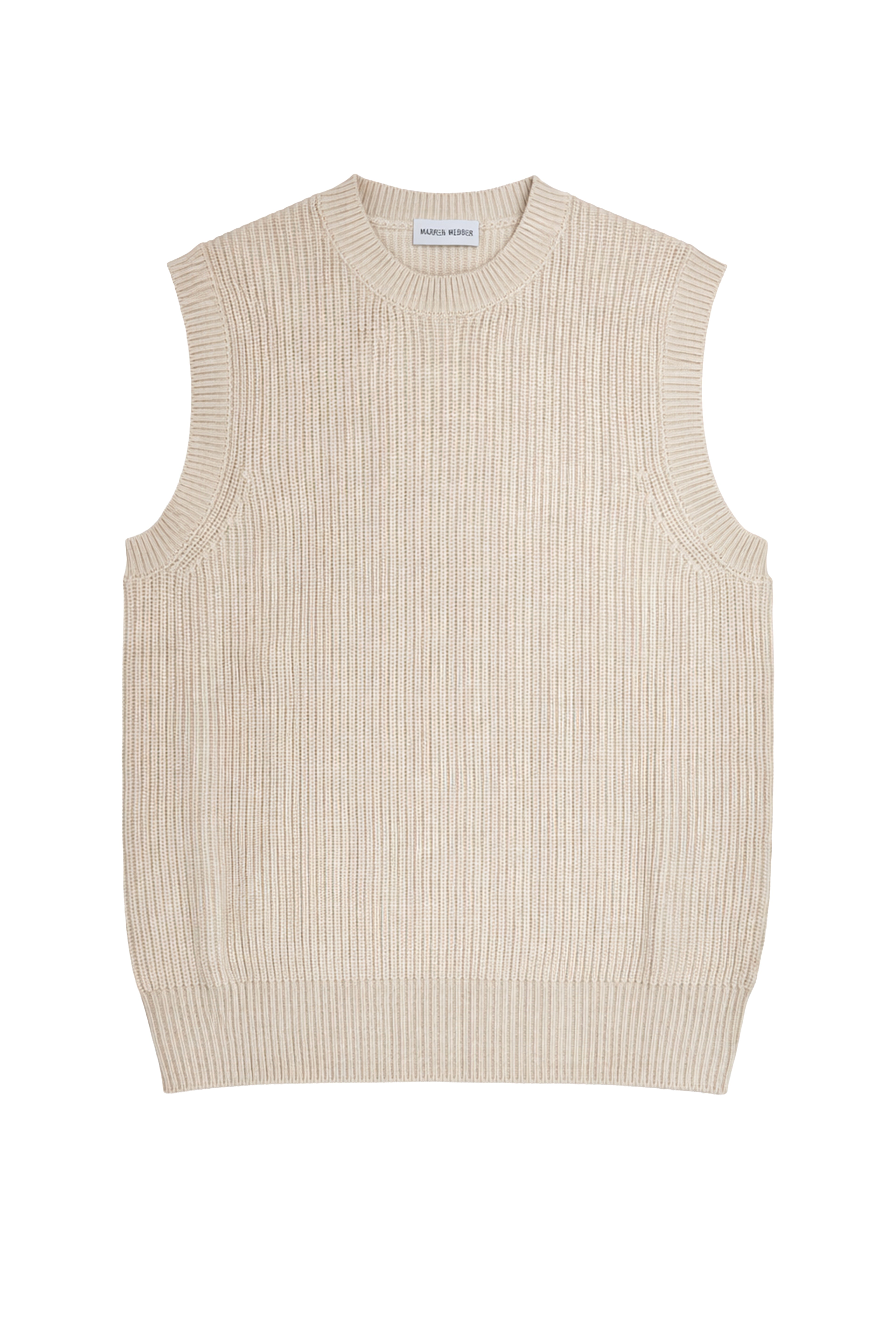 Gilet smanicato trama intrecciata - 30% Lana