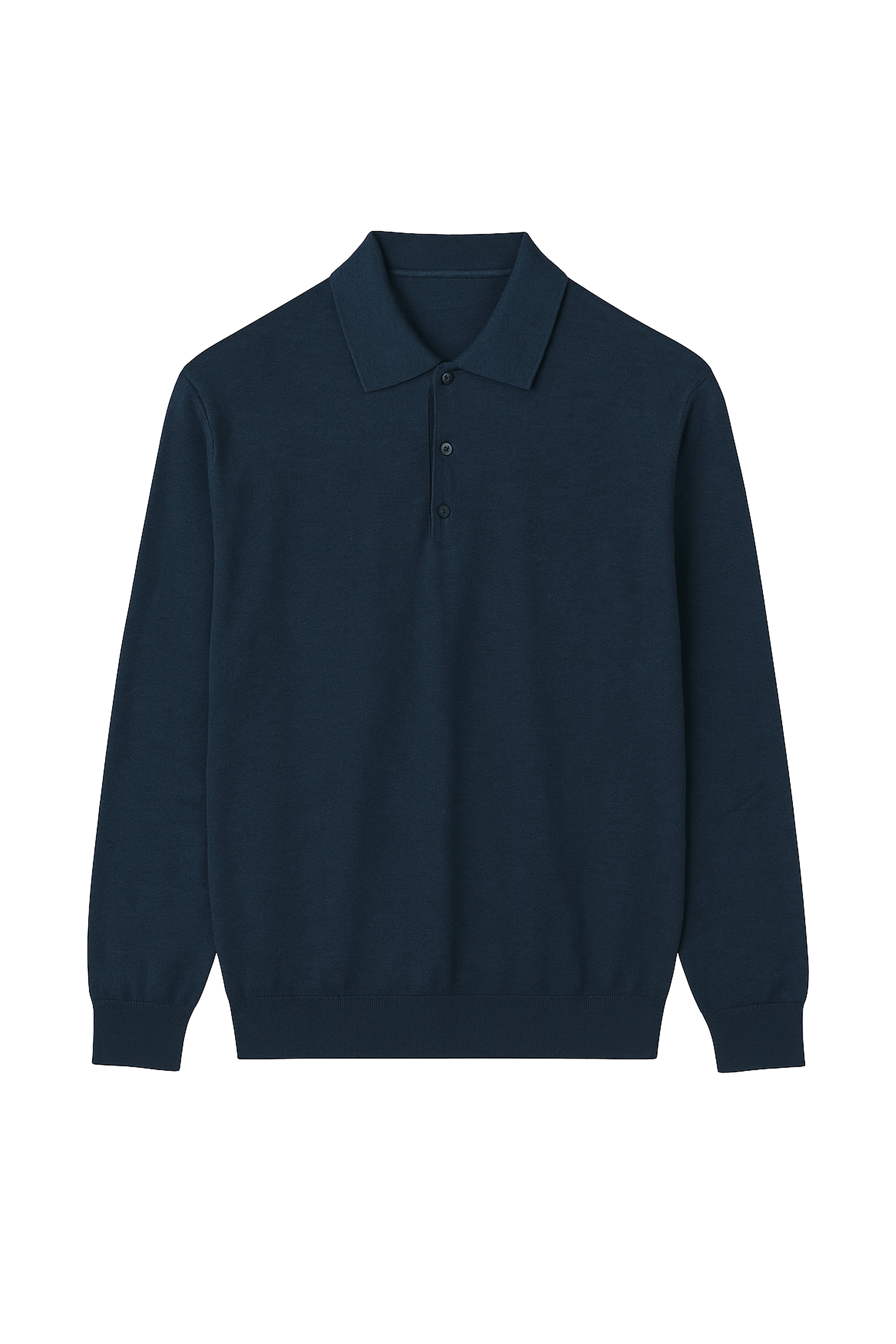 Polo manica lunga con bottoni - 20% lana