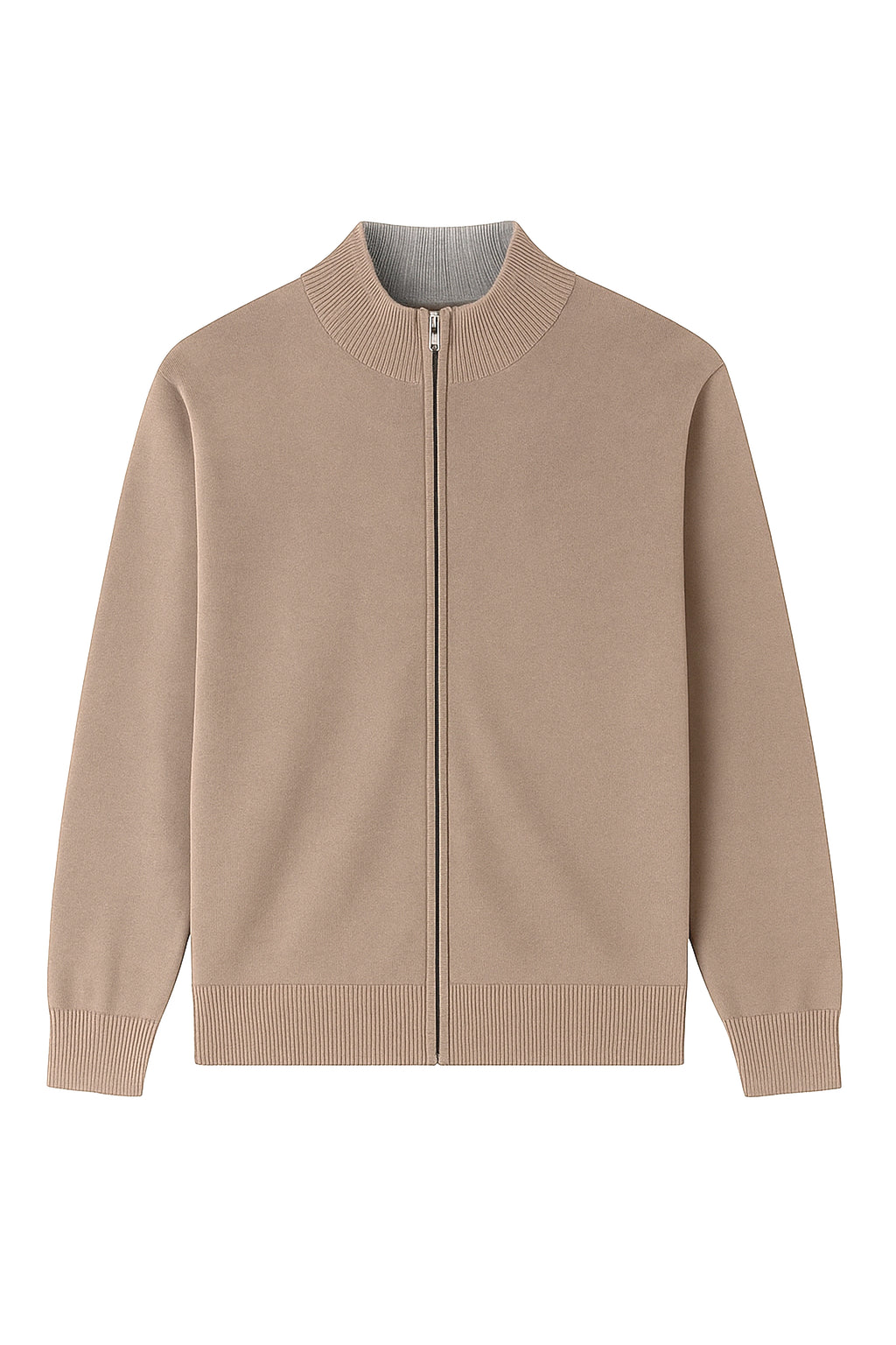 Maglione con zip intera - 20% lana