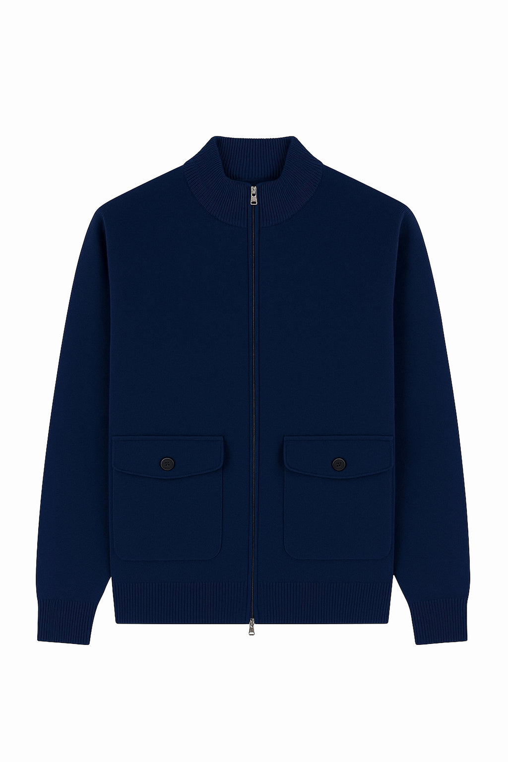 Pullover con zip - Tasca con bottone