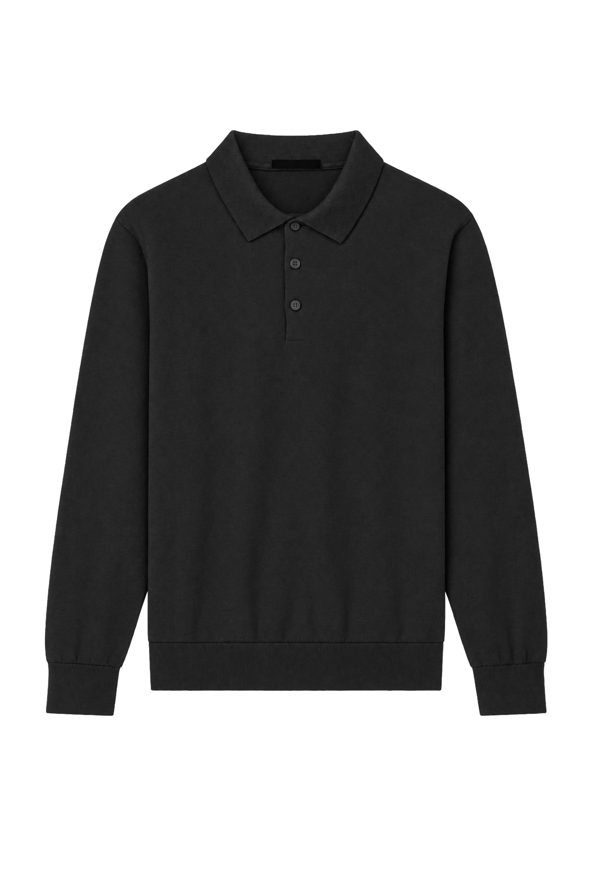 Polo manica lunga con bottoni - 55% viscosa