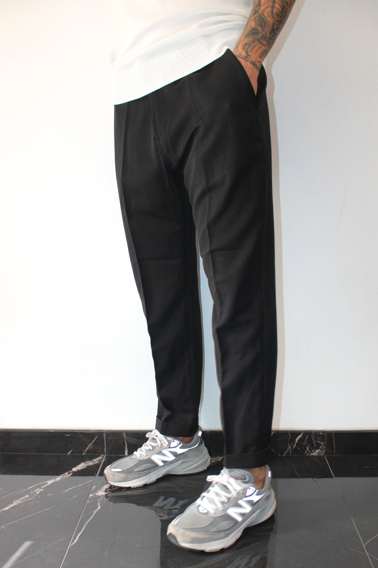 Pantalone sartoriale con risvolto cucito - Regular fit