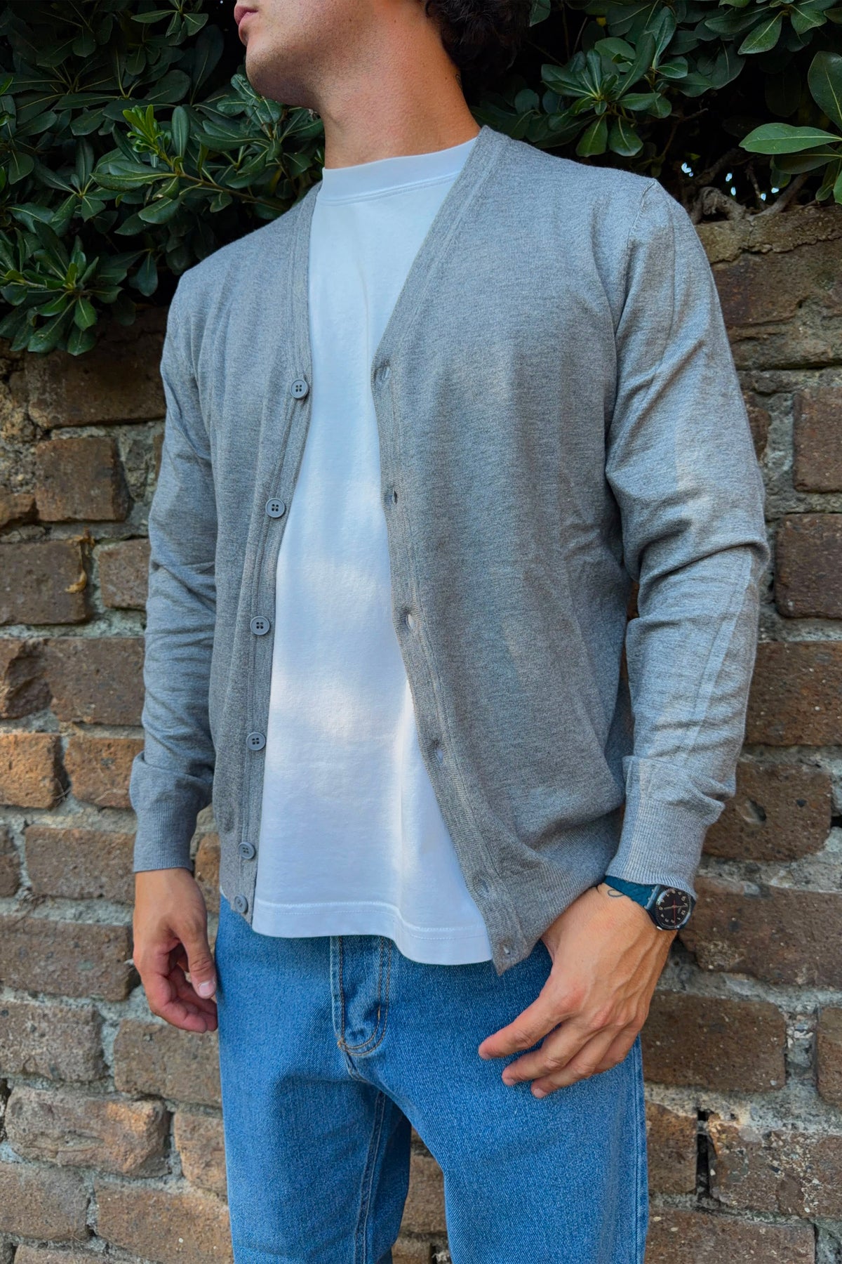 Cardigan con bottoni a maniche lunghe - 35% viscosa
