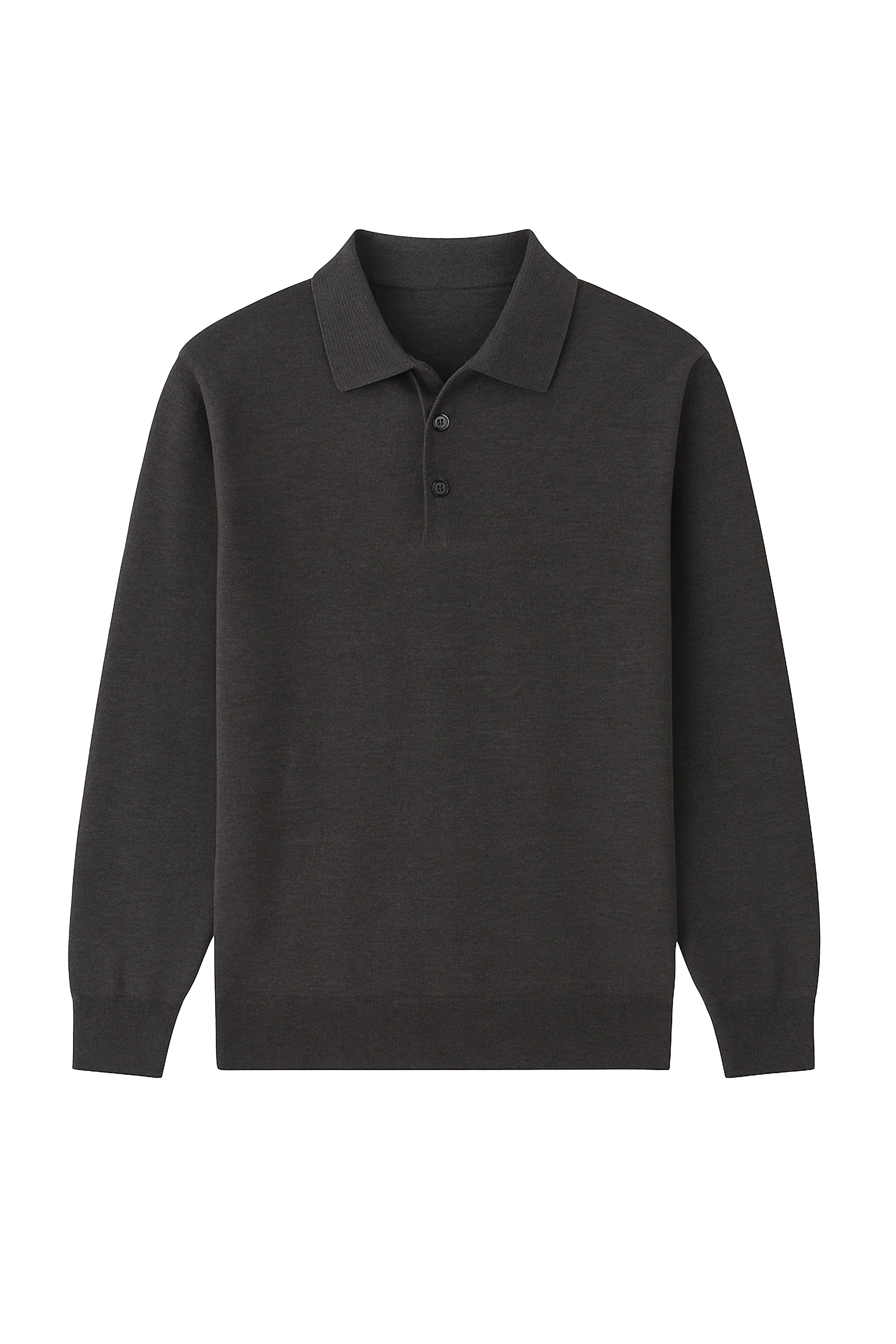 Polo manica lunga con bottoni - 20% lana