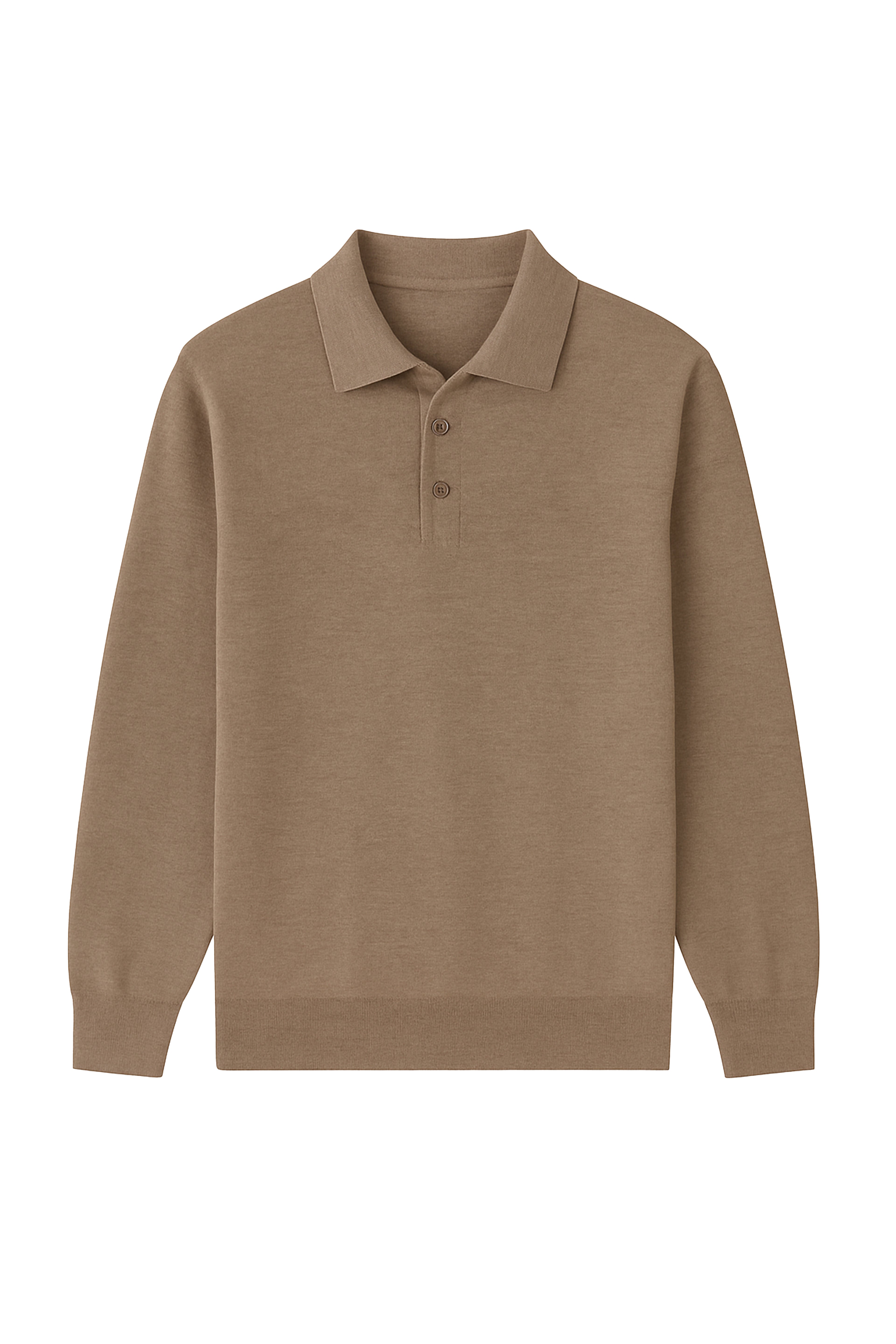 Polo manica lunga con bottoni - 20% lana