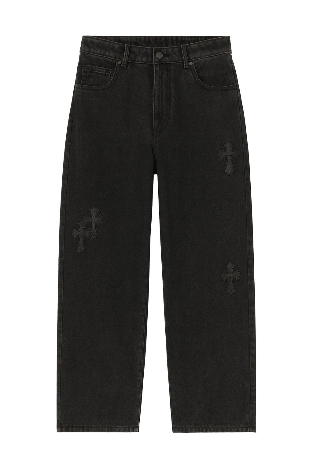 Jeans baggy dettaglio croci