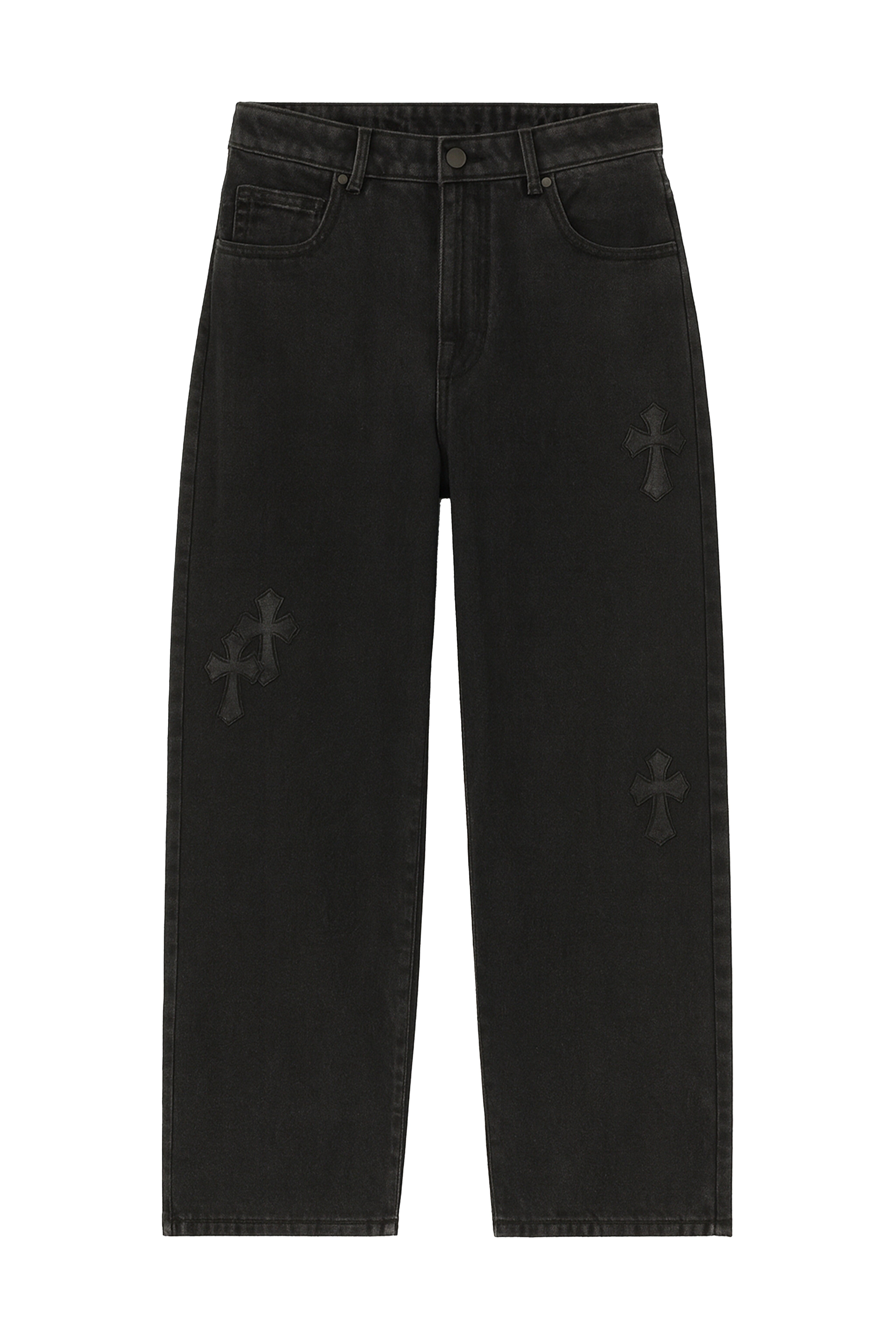 Jeans baggy dettaglio croci