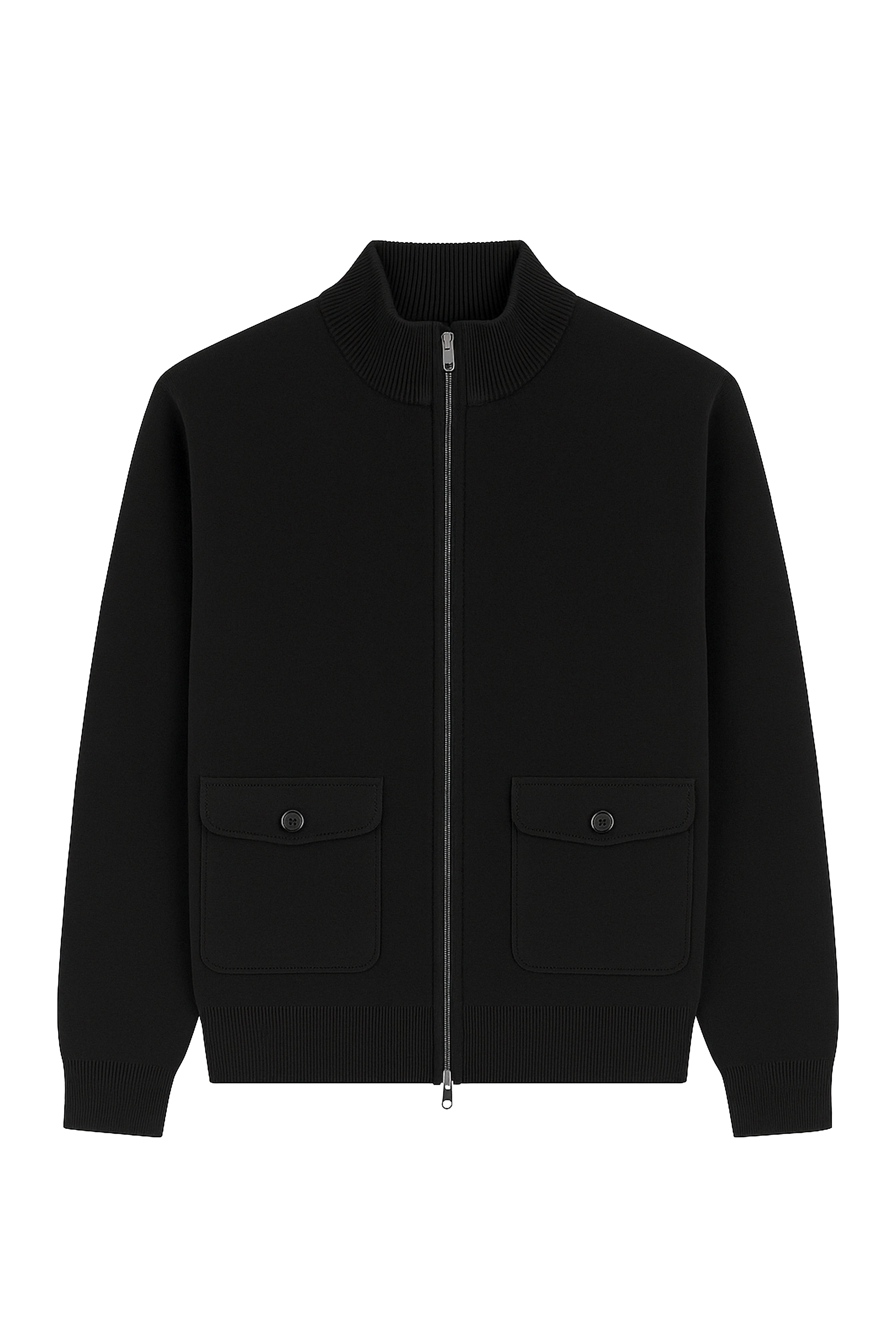 Pullover con zip - Tasca con bottone