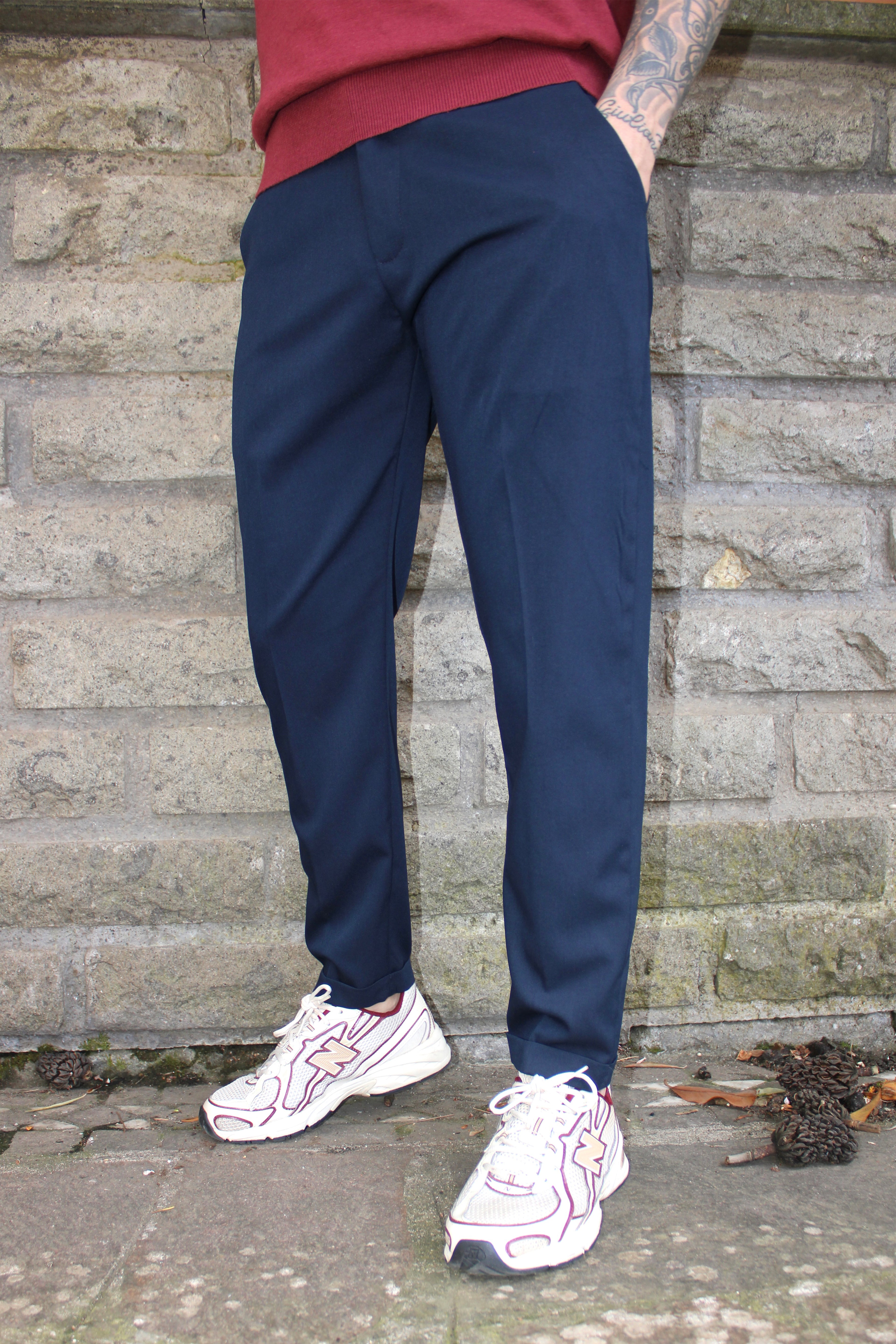 Pantalone con risvolto cucito - Regular fit