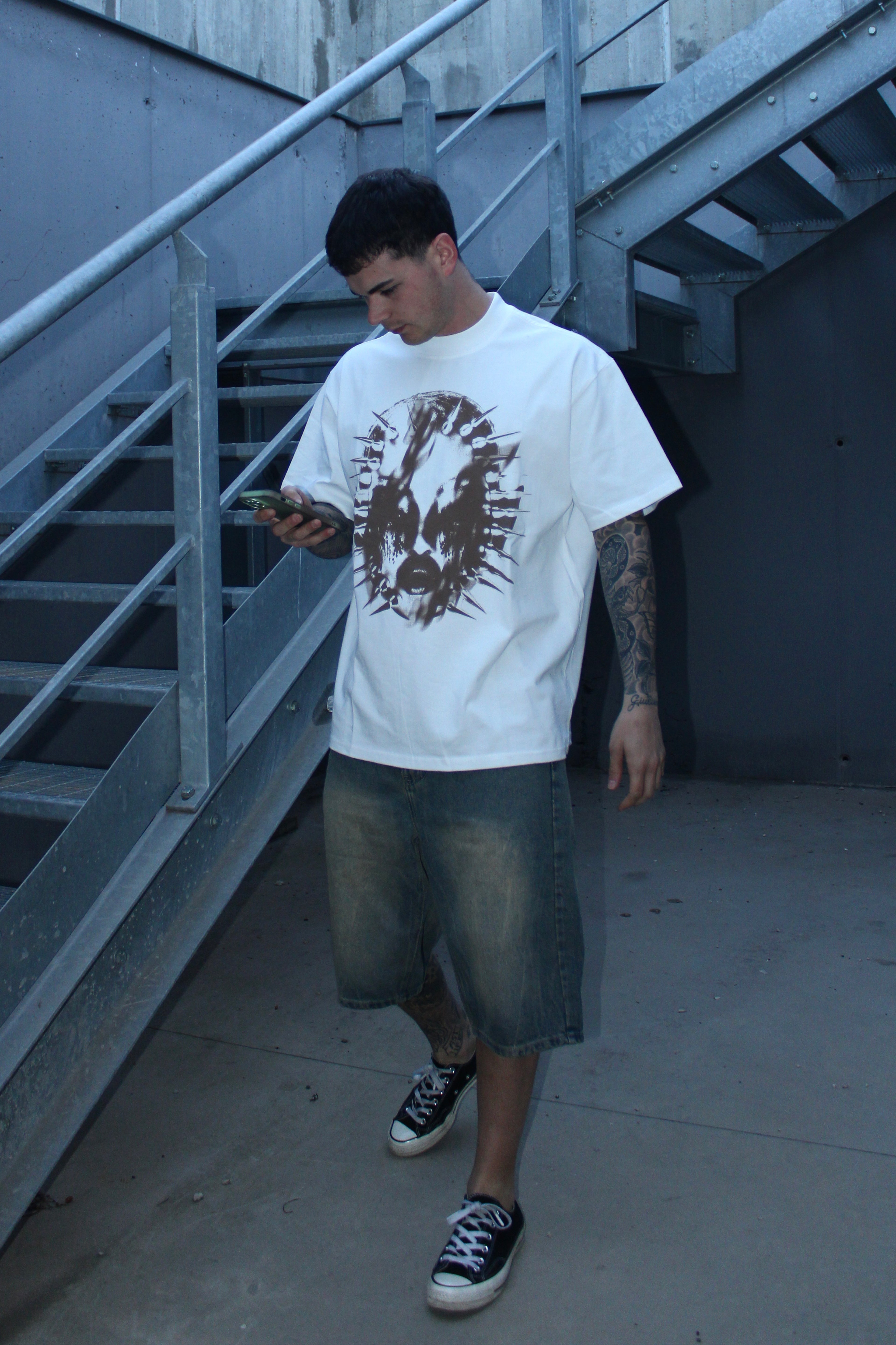Bermuda slavato jorts fit
