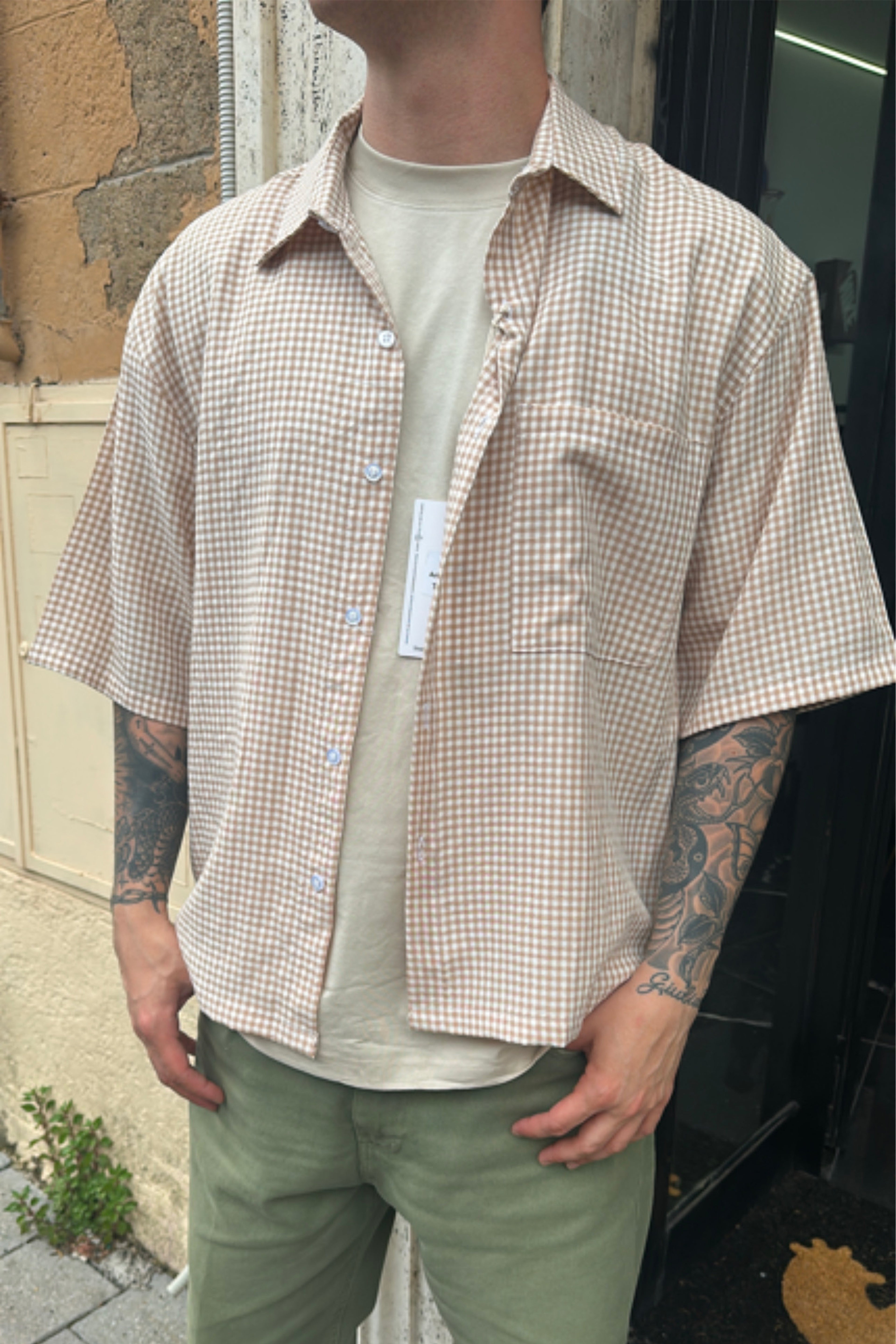 Camicia a quadri cropped