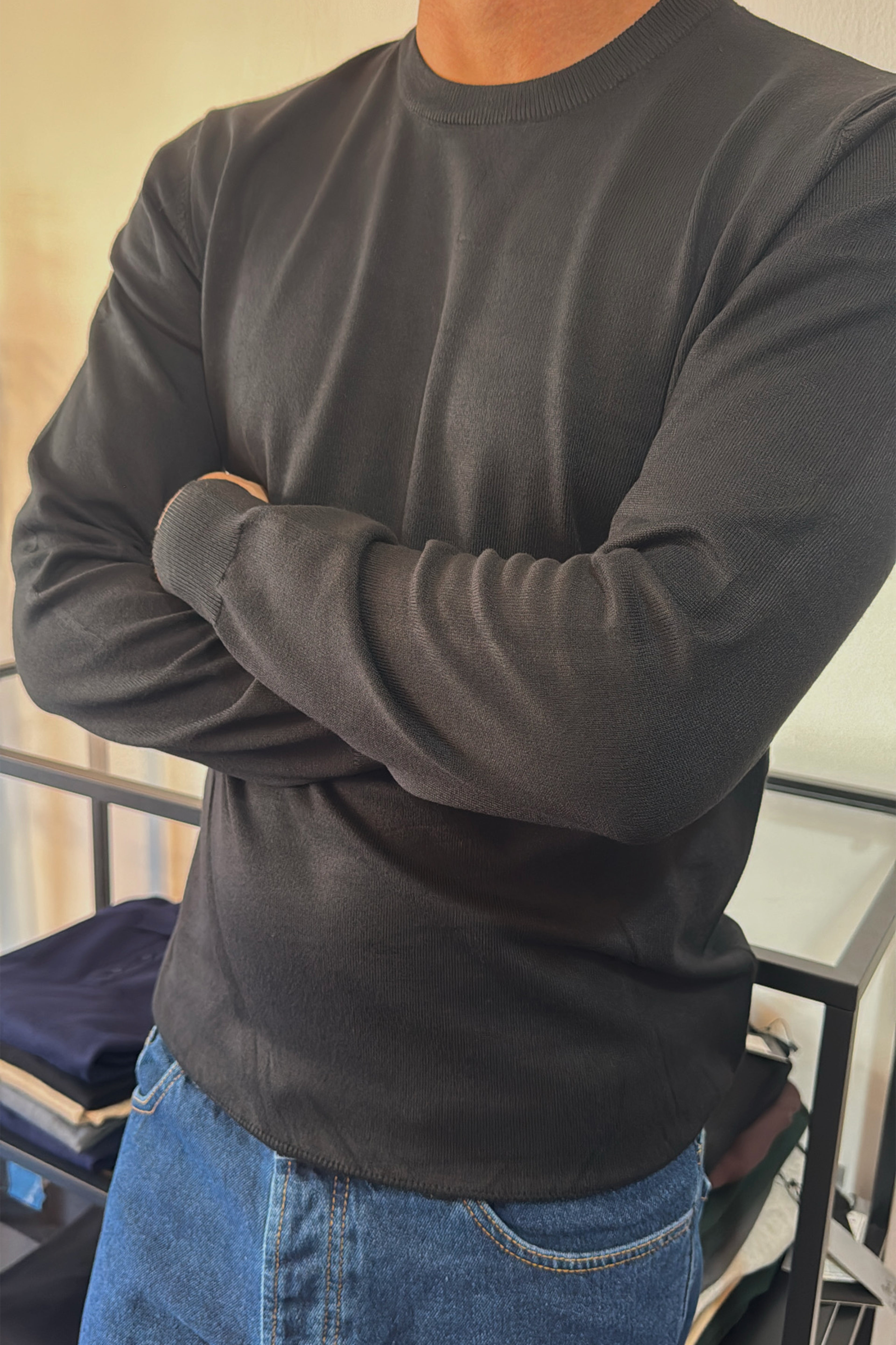 Maglione girocollo manica lunga