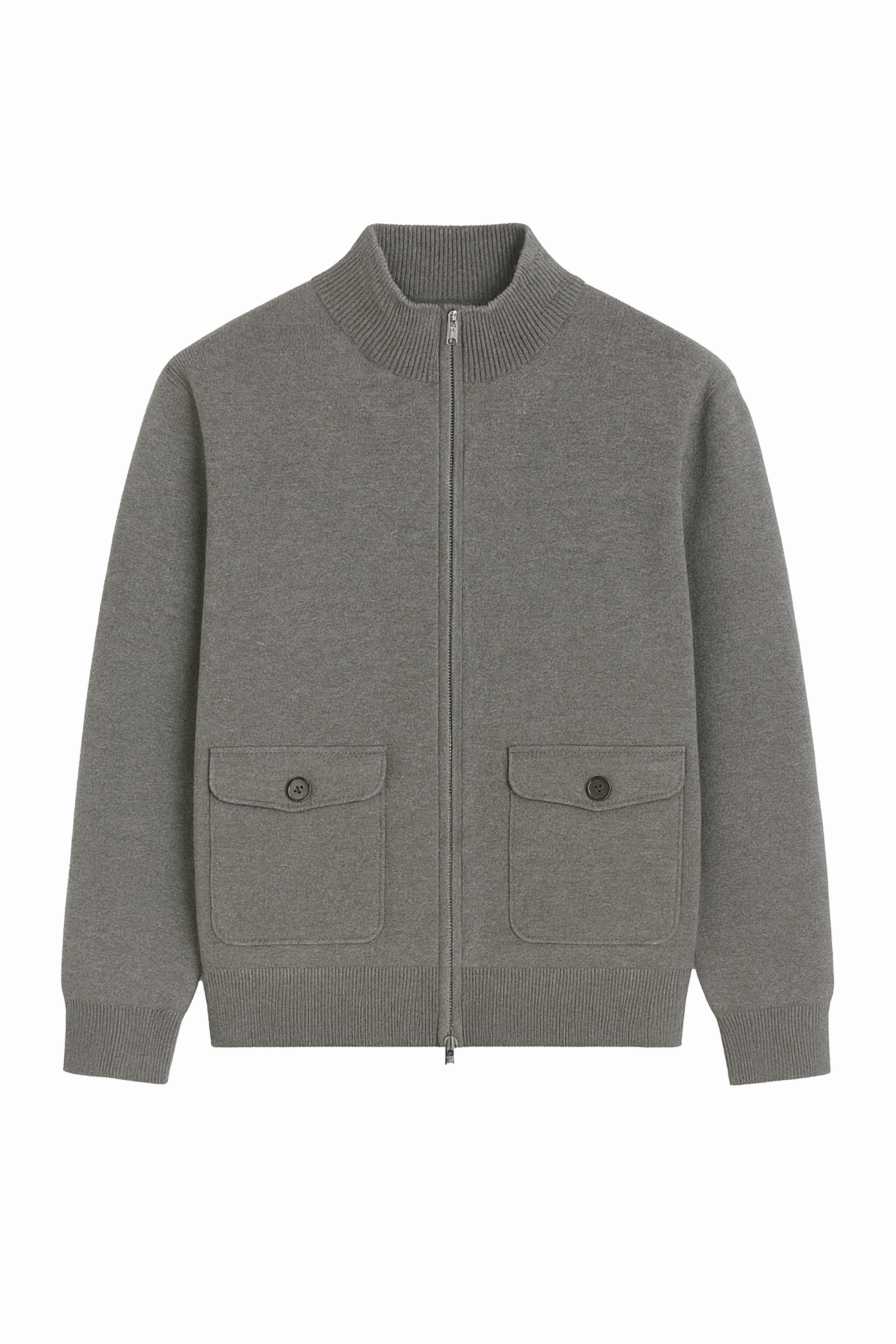Pullover con zip - Tasca con bottone
