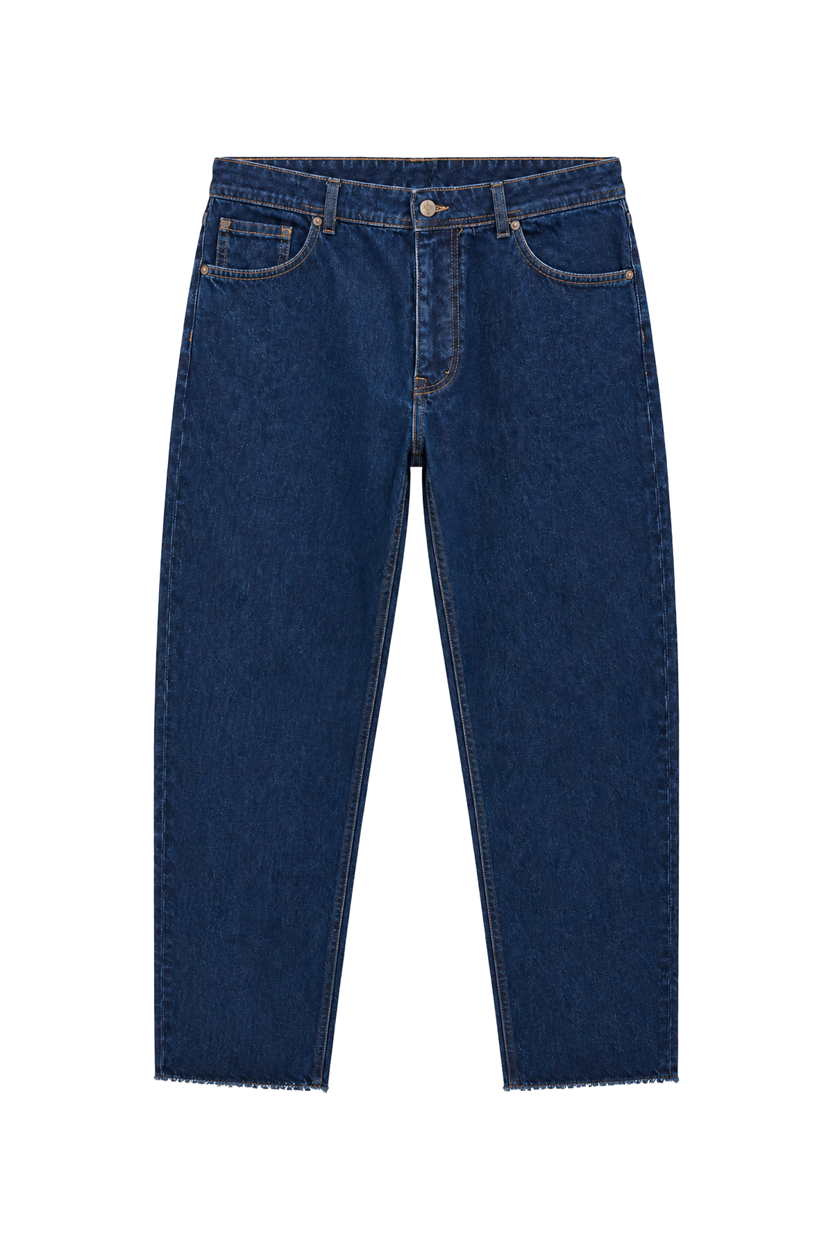 Jeans regular fit denim con taglio vivo