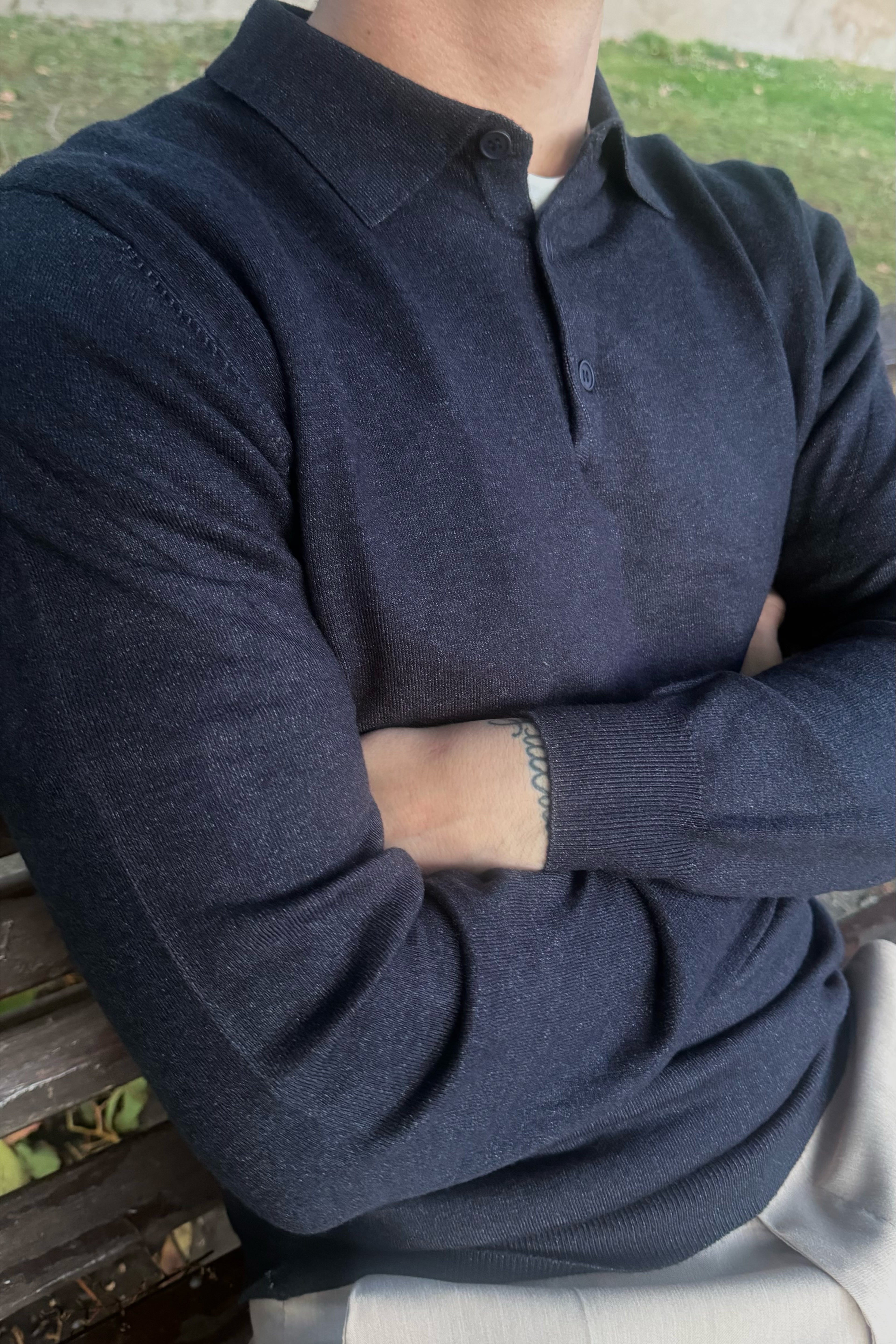 Polo manica lunga con bottoni