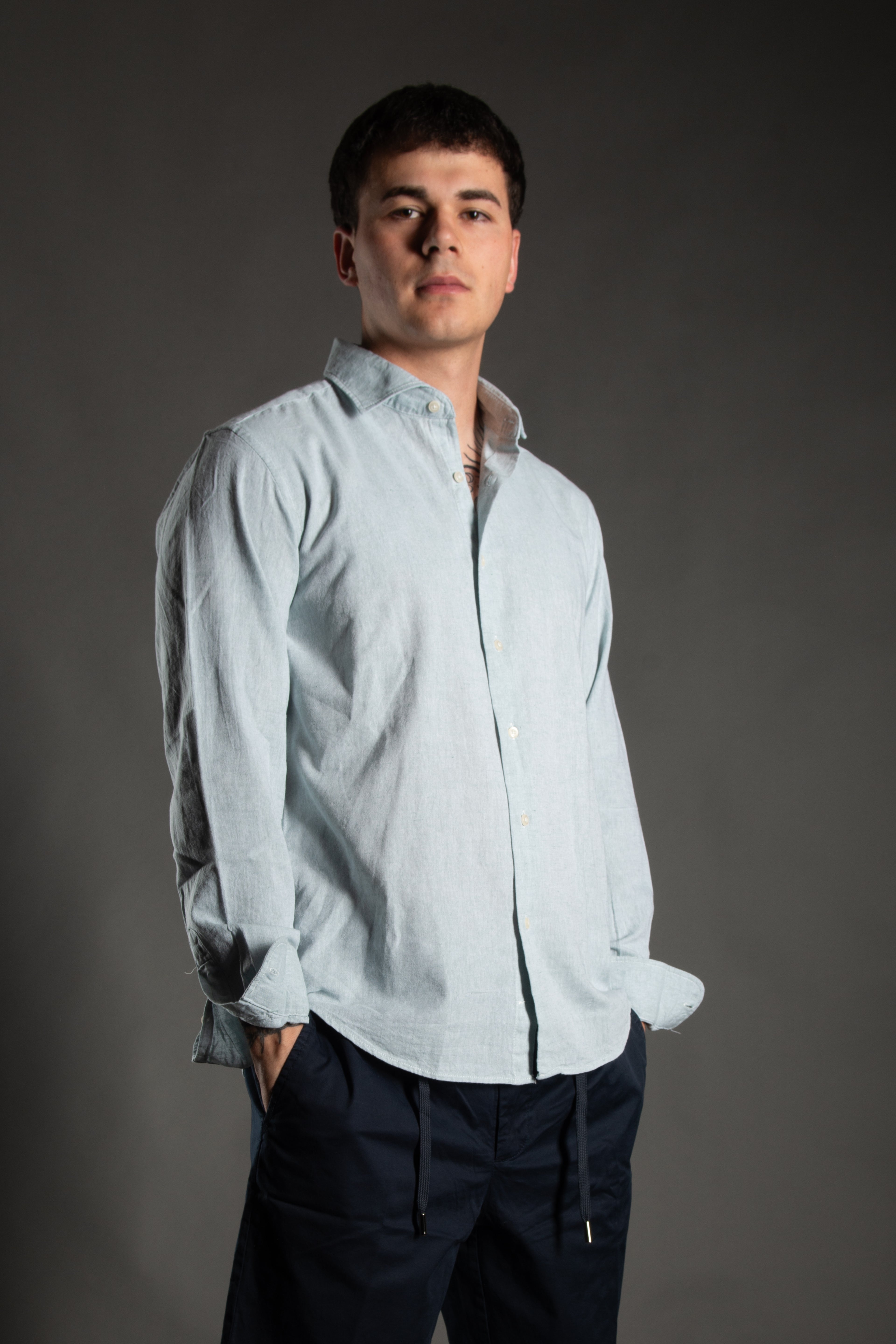 Camicia sartoriale regular fit - 80% Lino