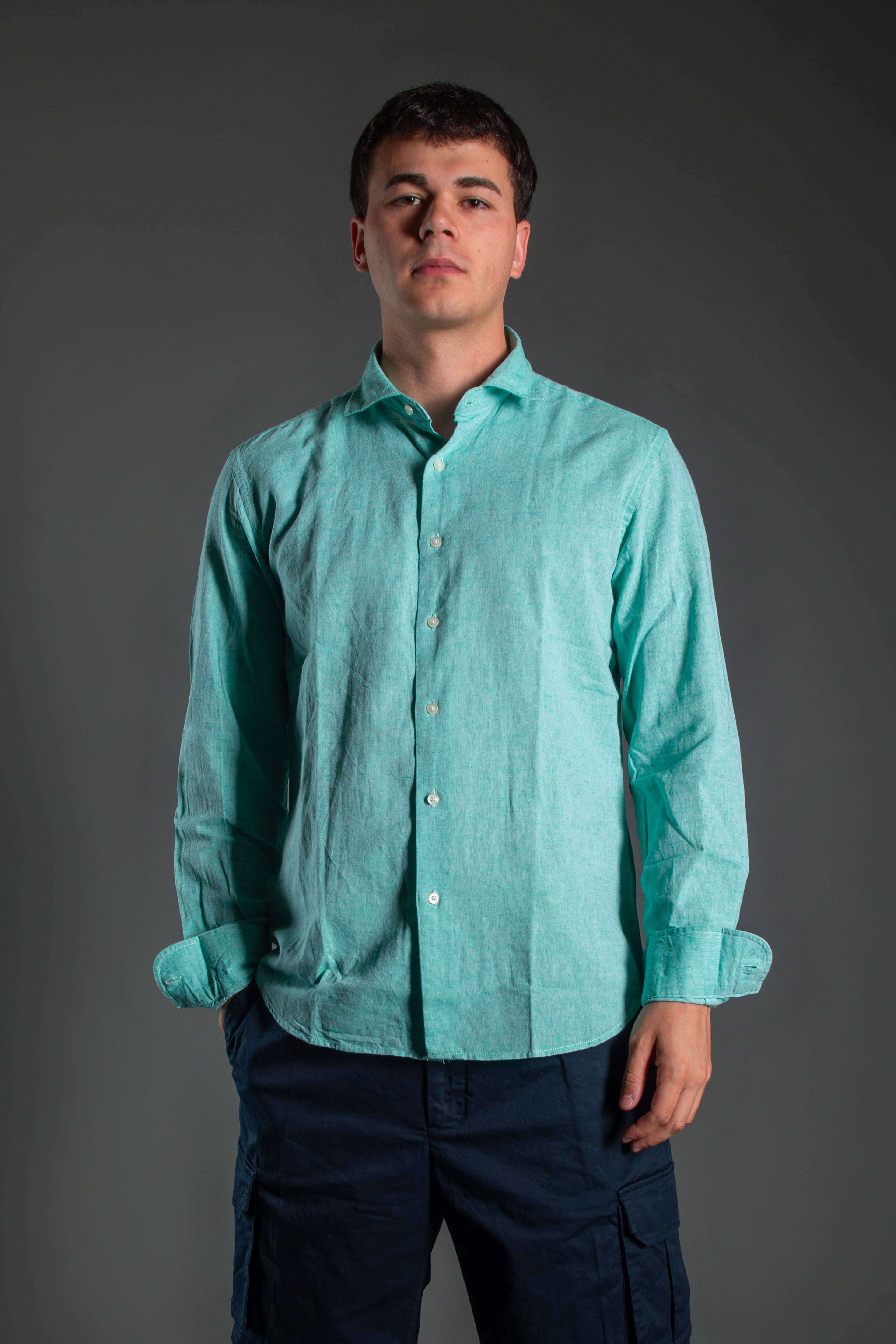 Camicia sartoriale regular fit - 80% Lino