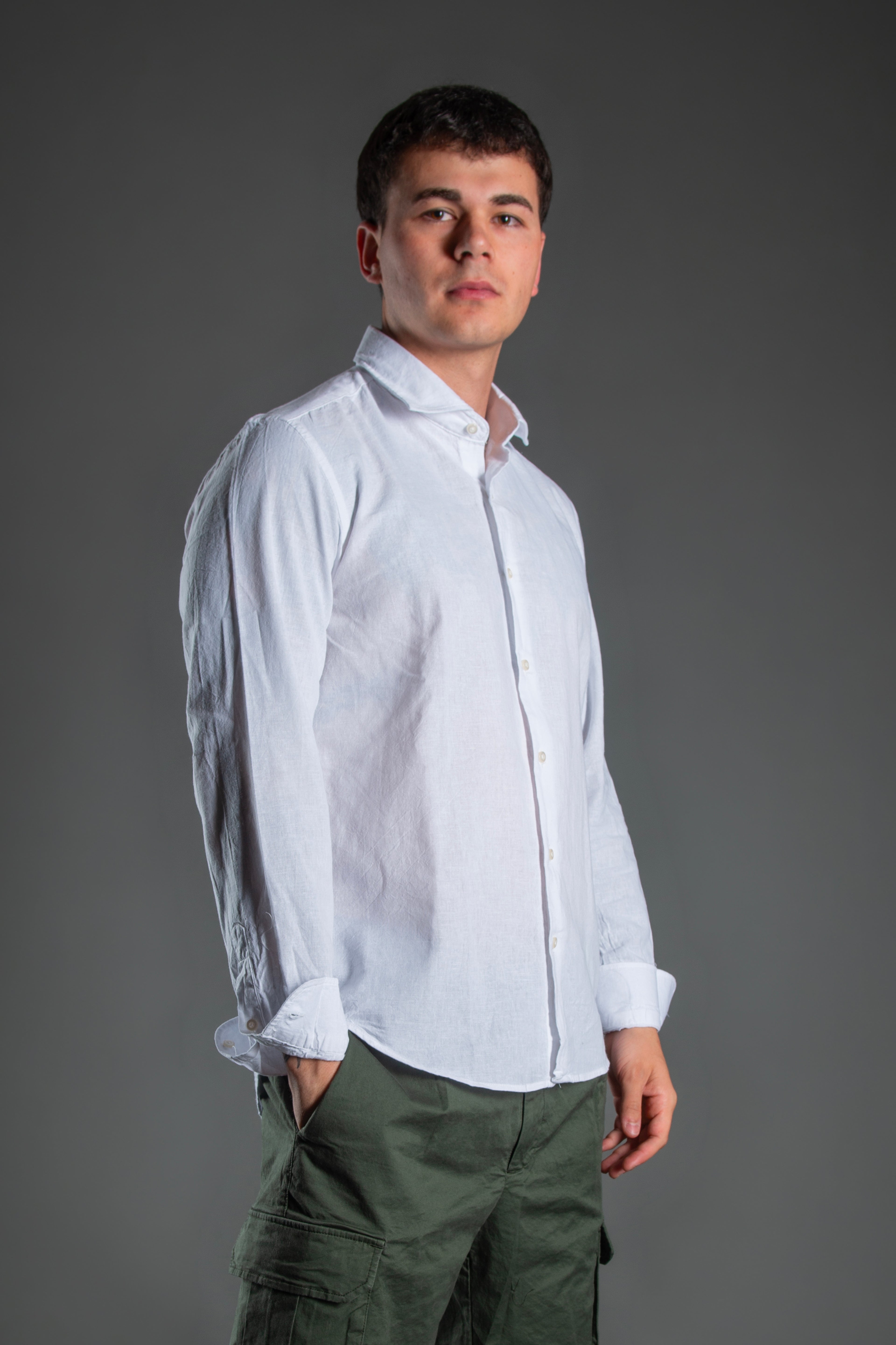 Camicia sartoriale regular fit - 80% Lino