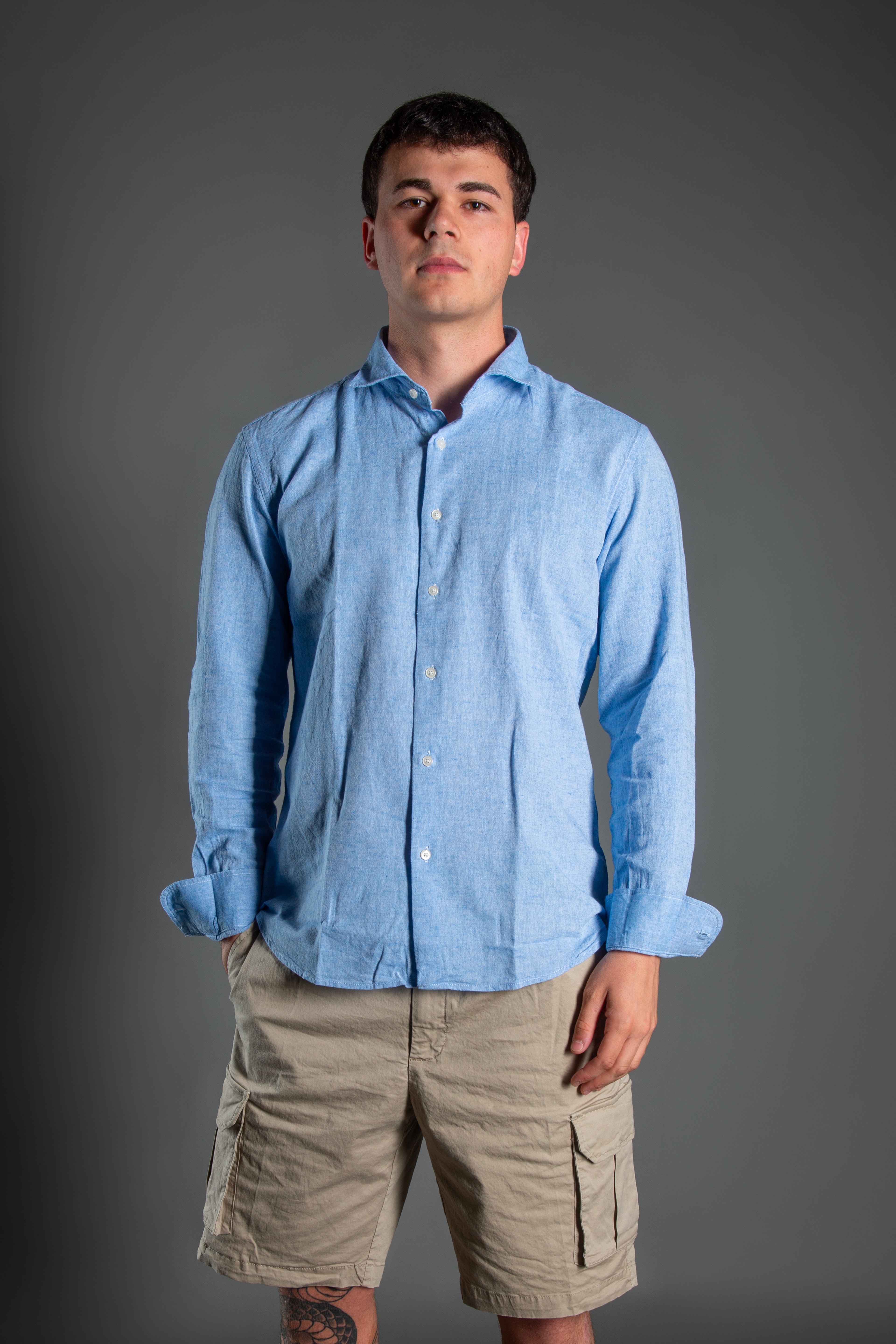 Camicia sartoriale regular fit - 80% Lino