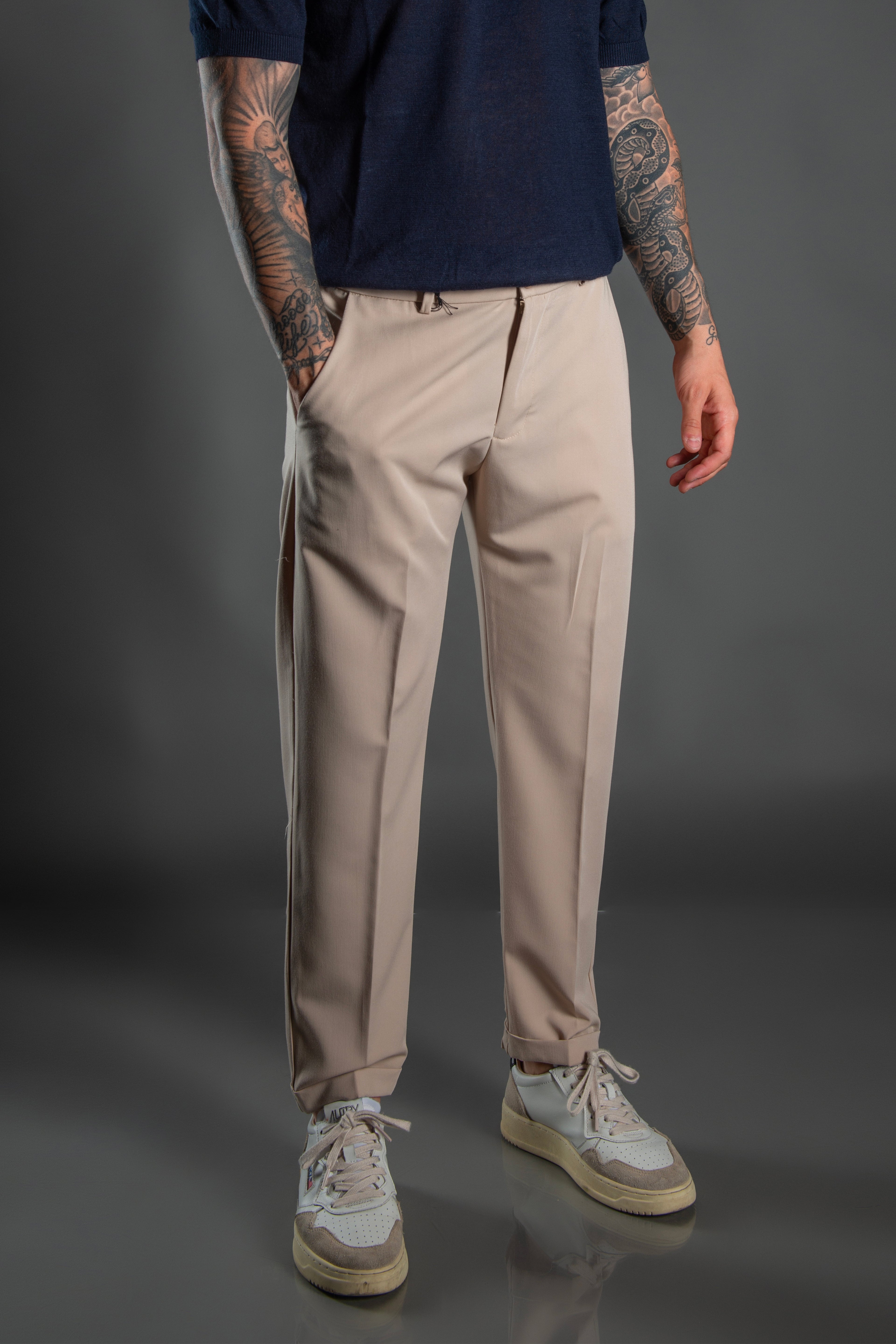 Pantalone con risvolto cucito - Regular fit
