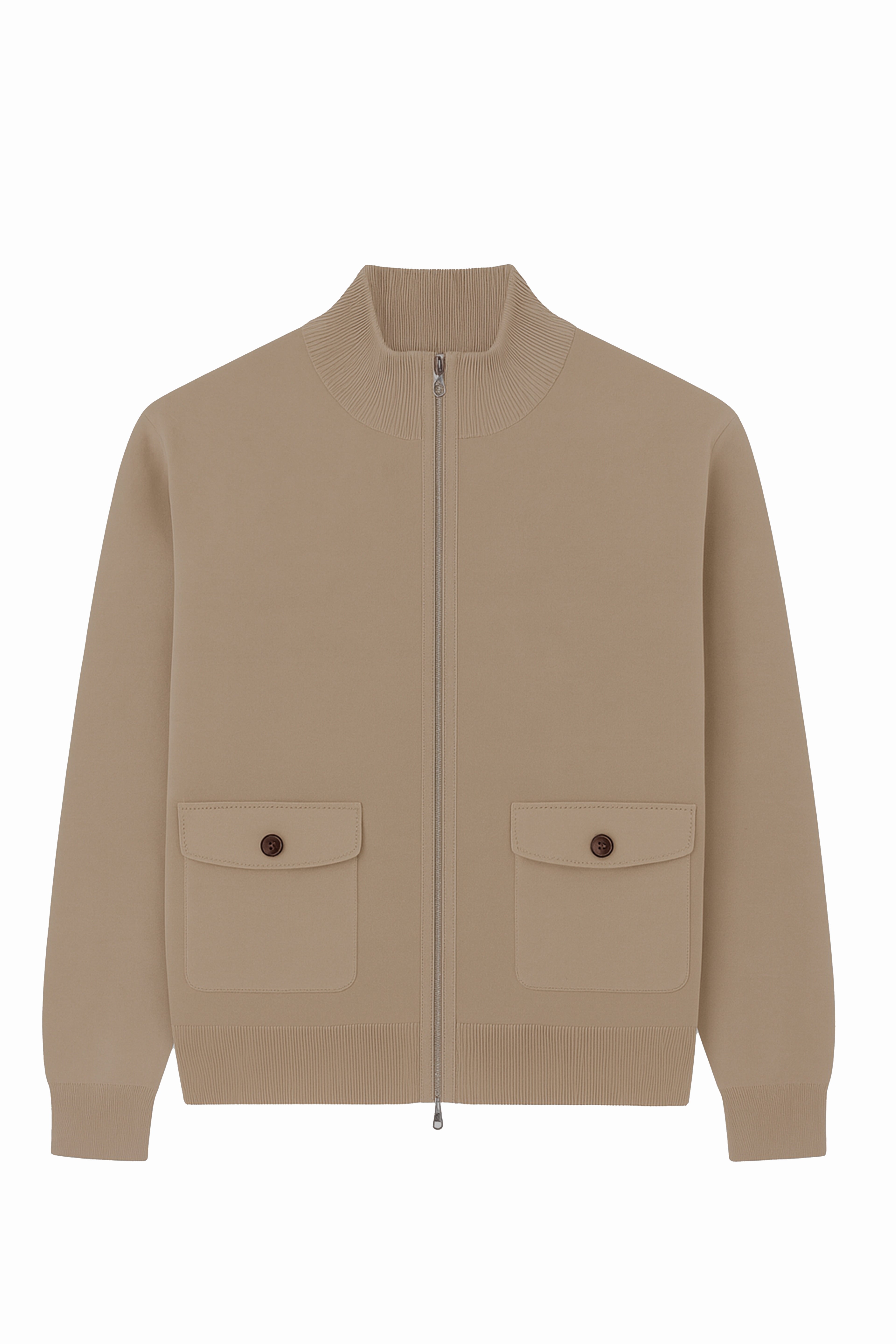 Pullover con zip - Tasca con bottone