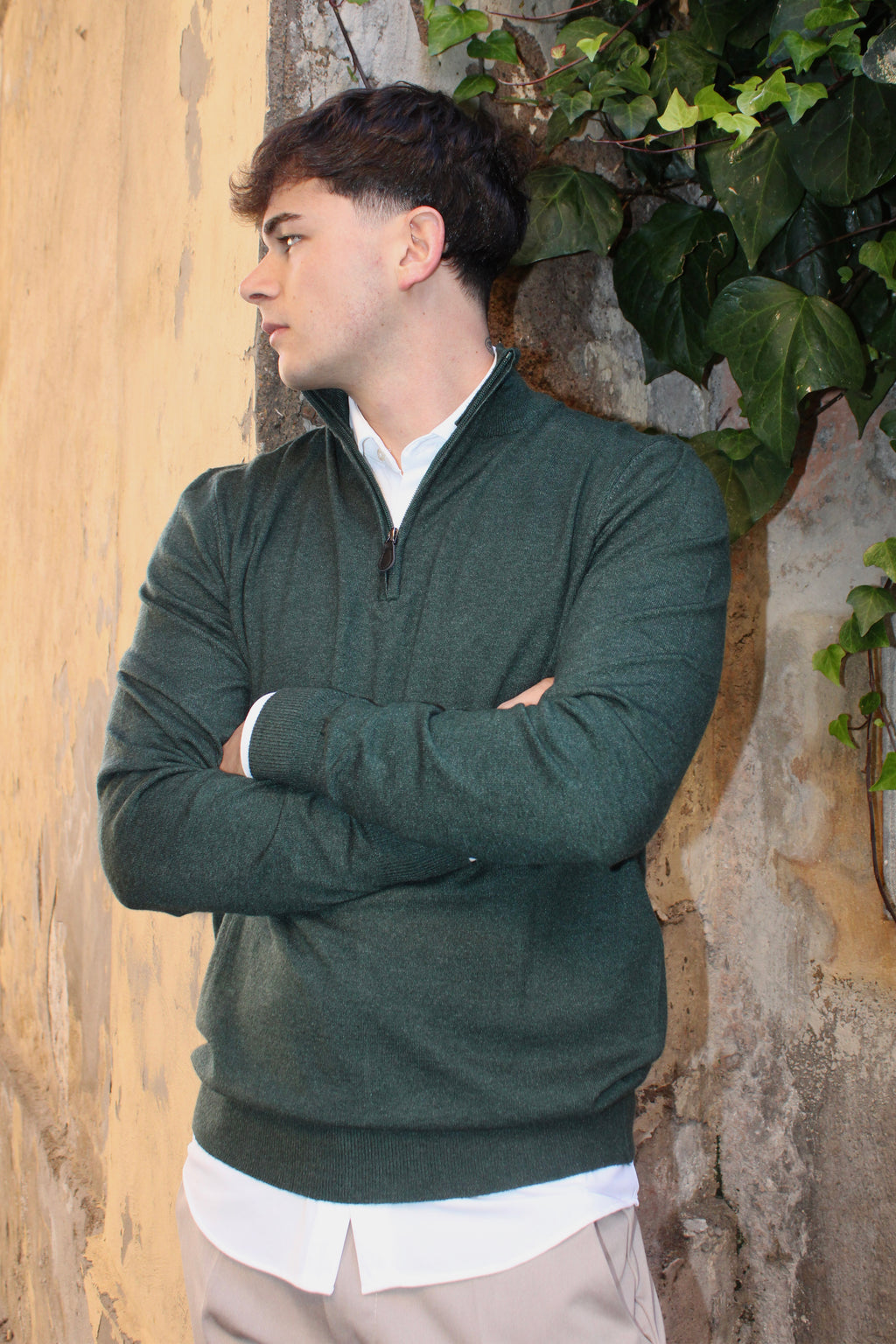 Maglioncino a collo alto mezza zip