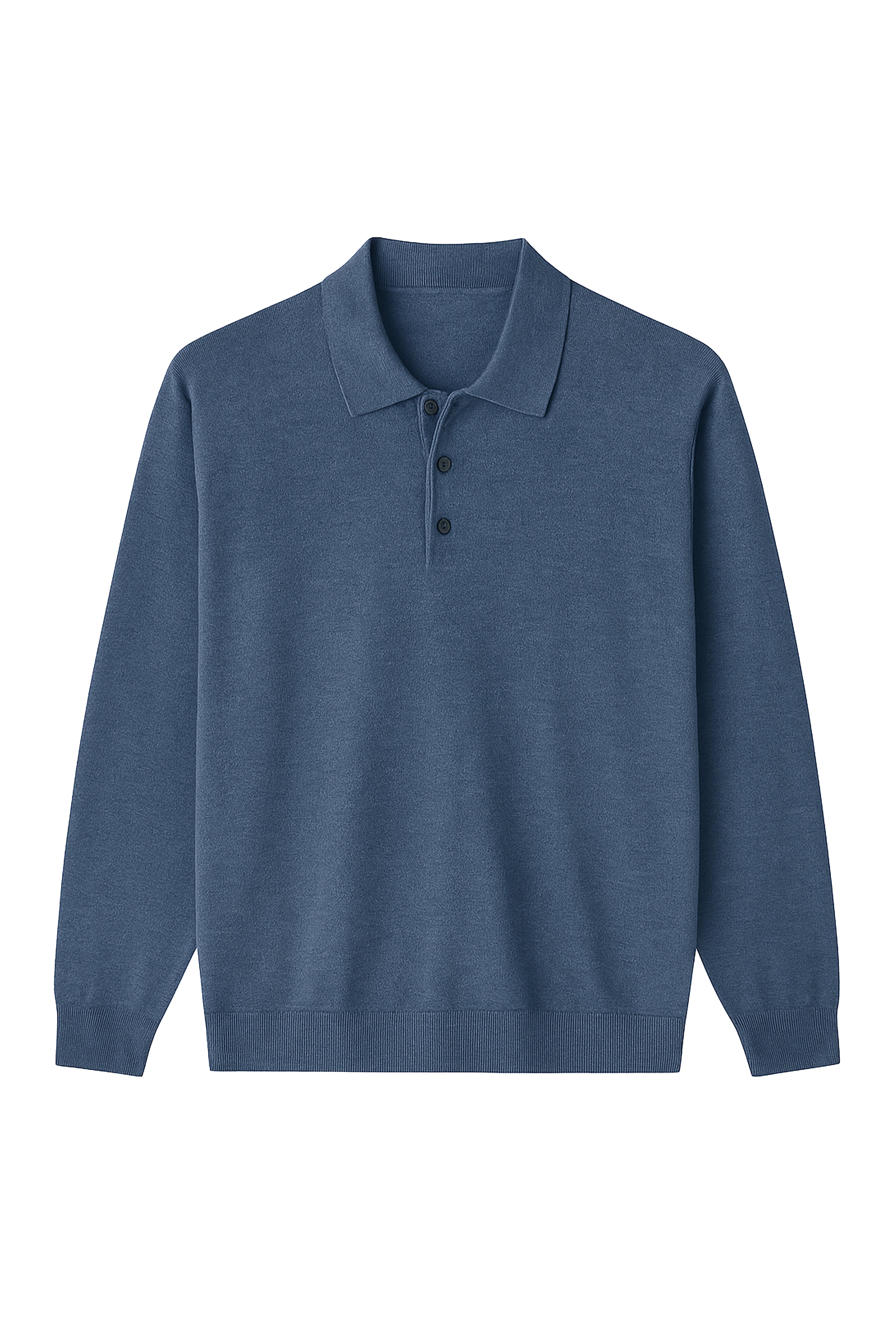 Polo manica lunga con bottoni - 20% lana