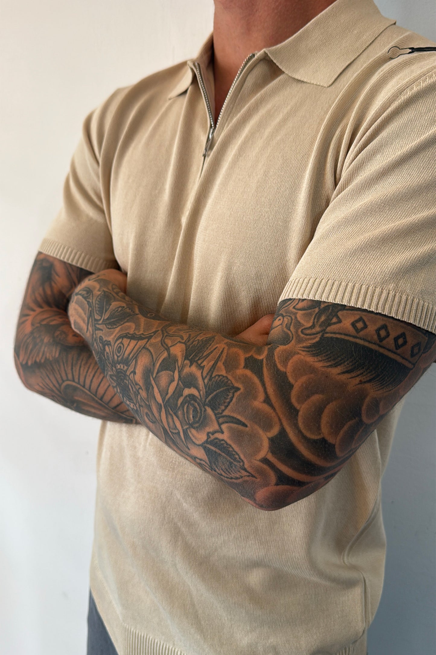 Polo a maniche corte con zip